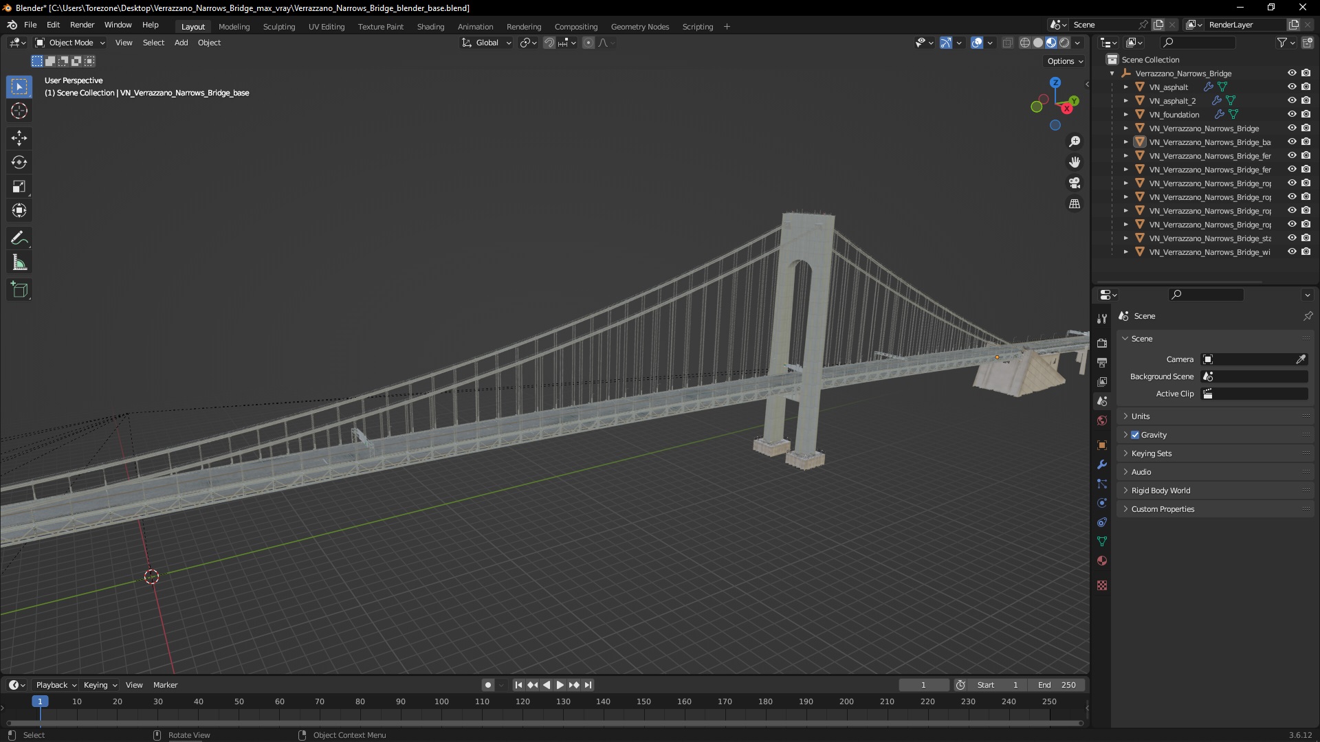 3D model Verrazzano Narrows Bridge