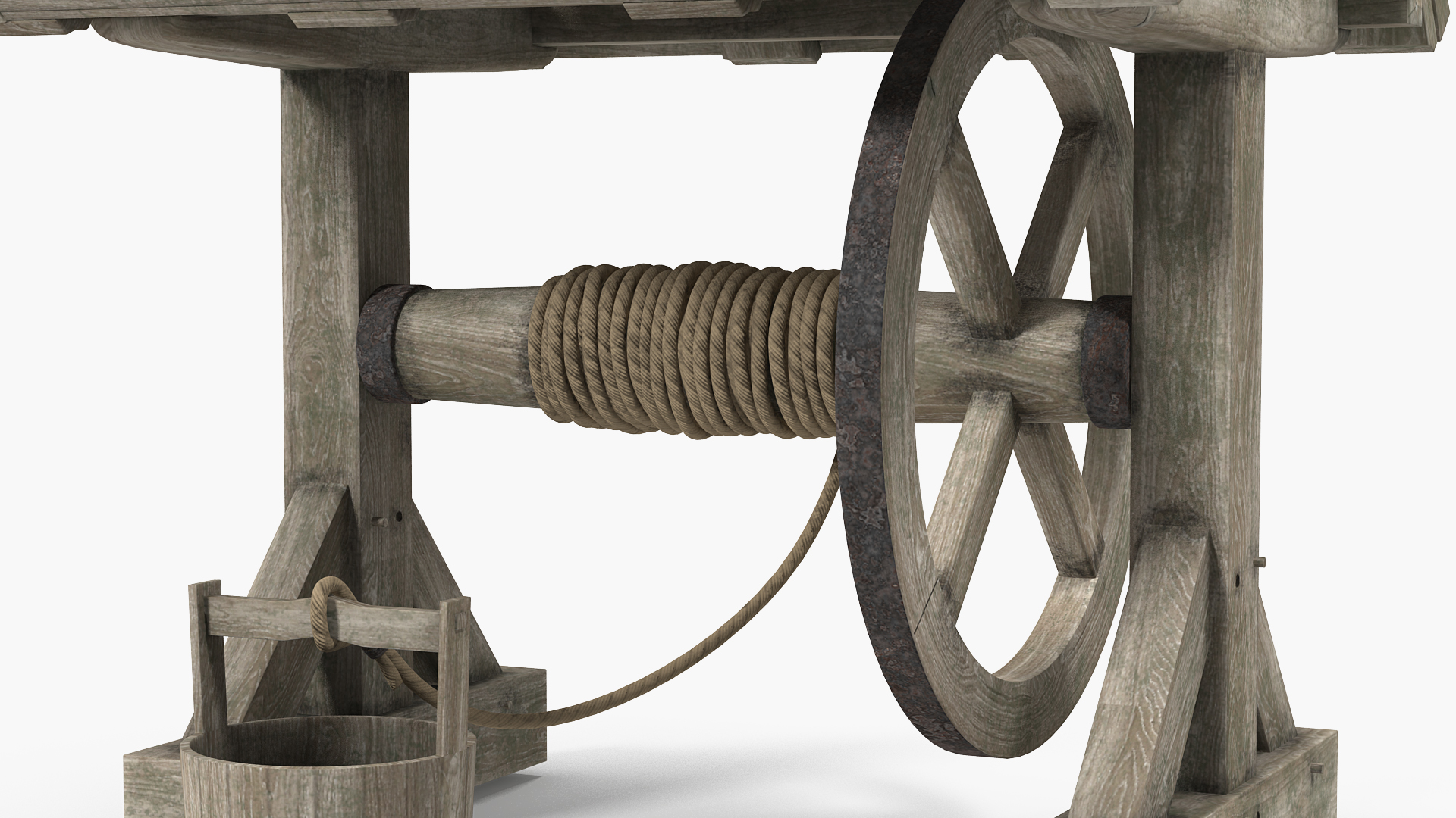 Wooden Water Well 3D
