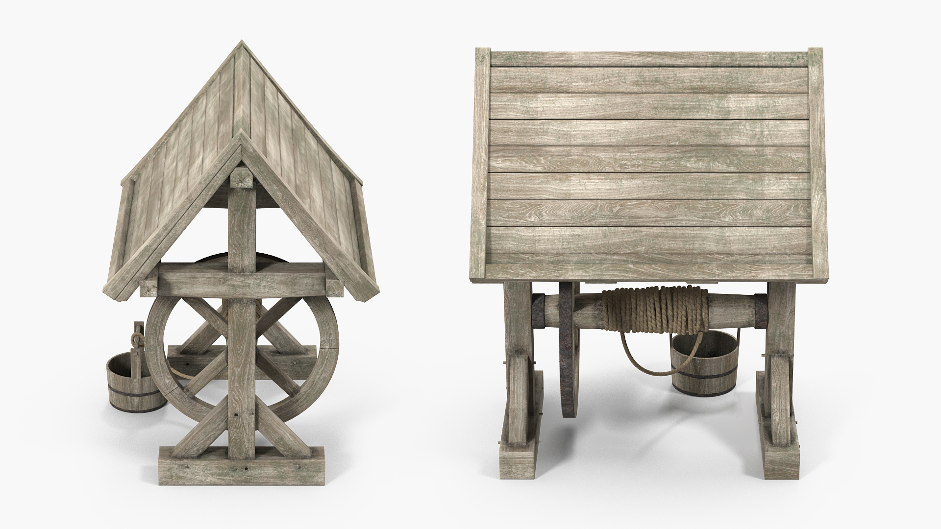 Wooden Water Well 3D