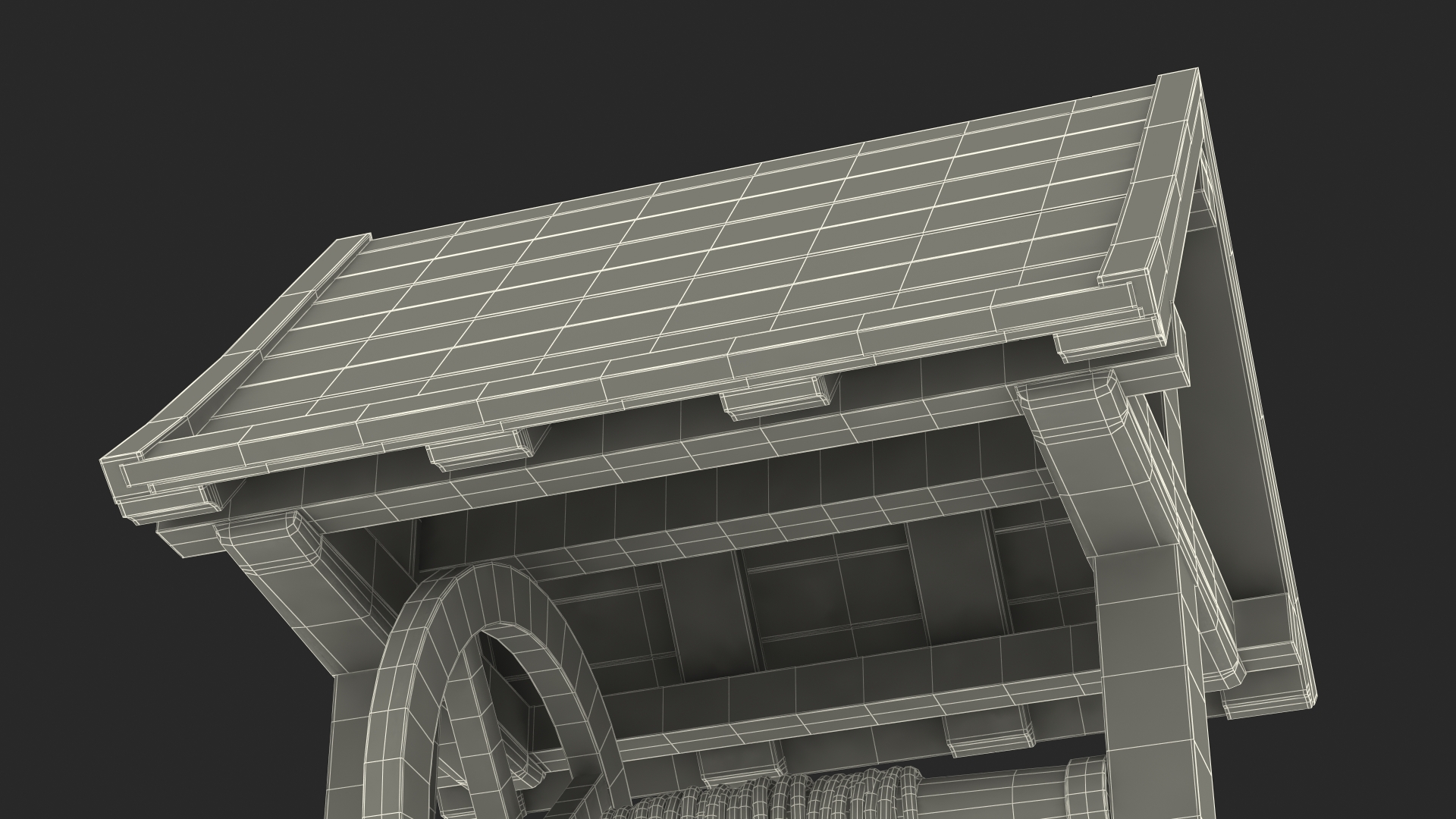 Wooden Water Well 3D