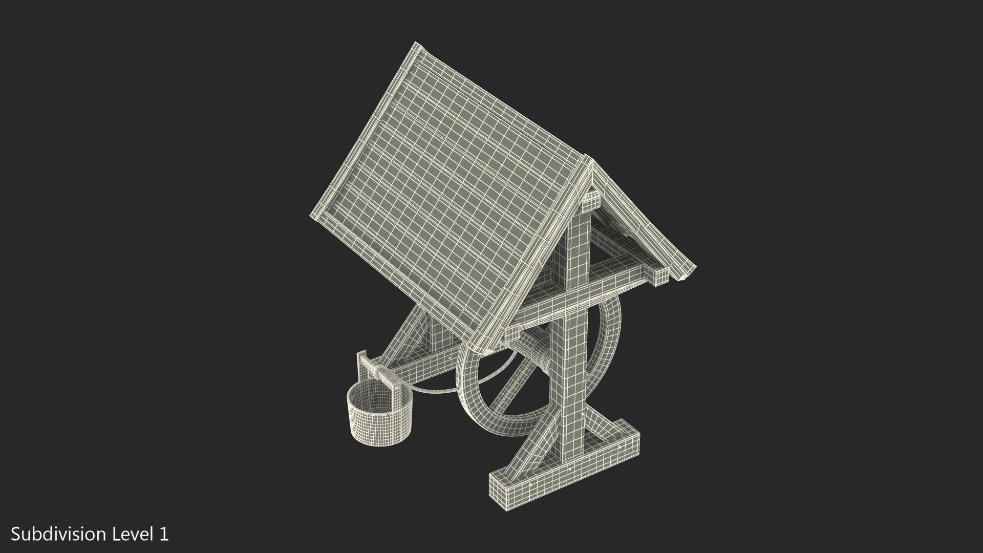 Wooden Water Well 3D