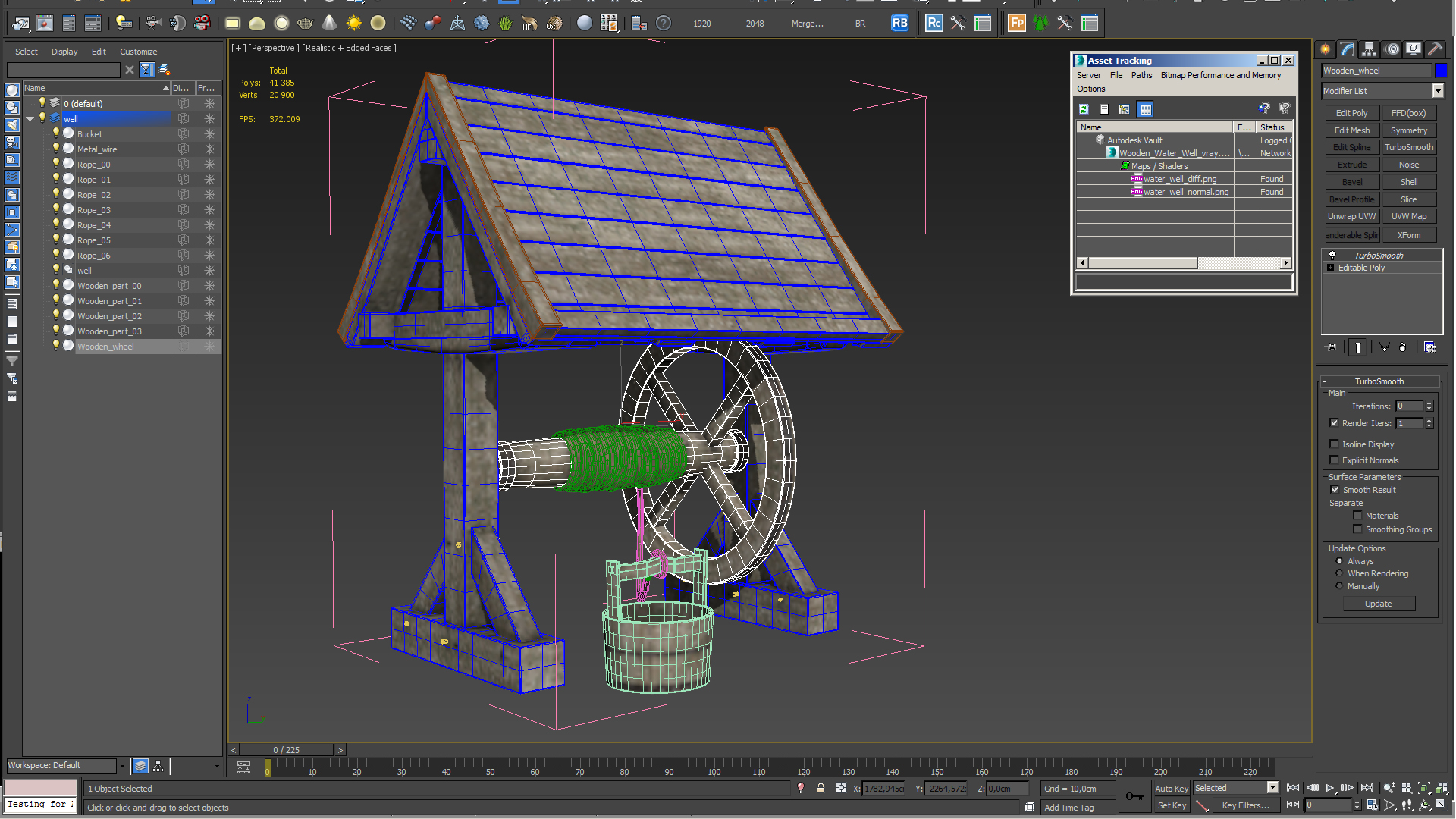 Wooden Water Well 3D