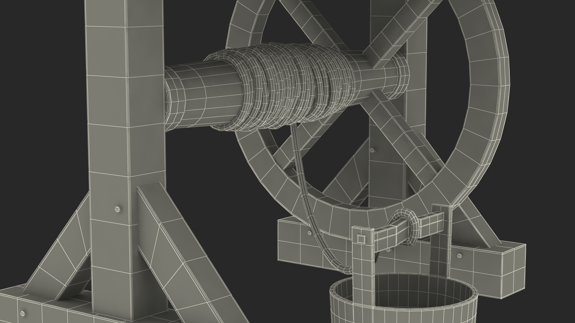 Wooden Water Well 3D