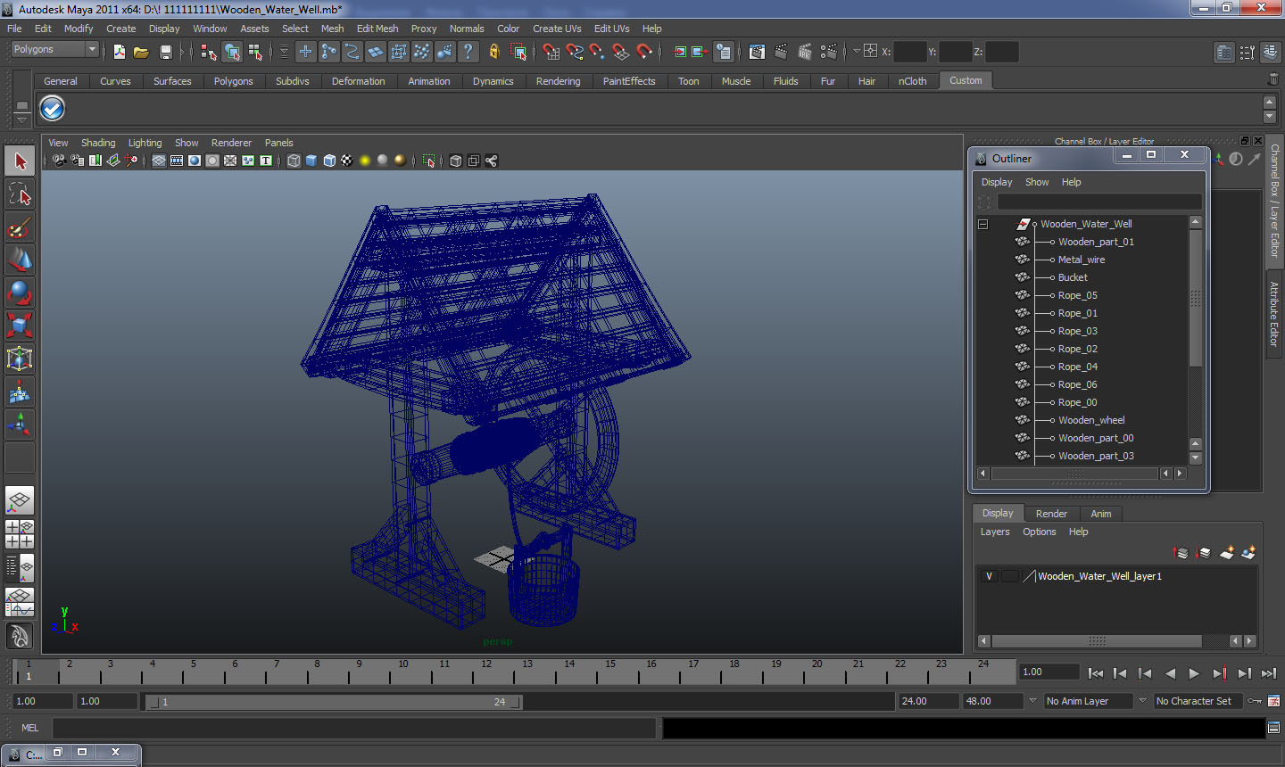 Wooden Water Well 3D