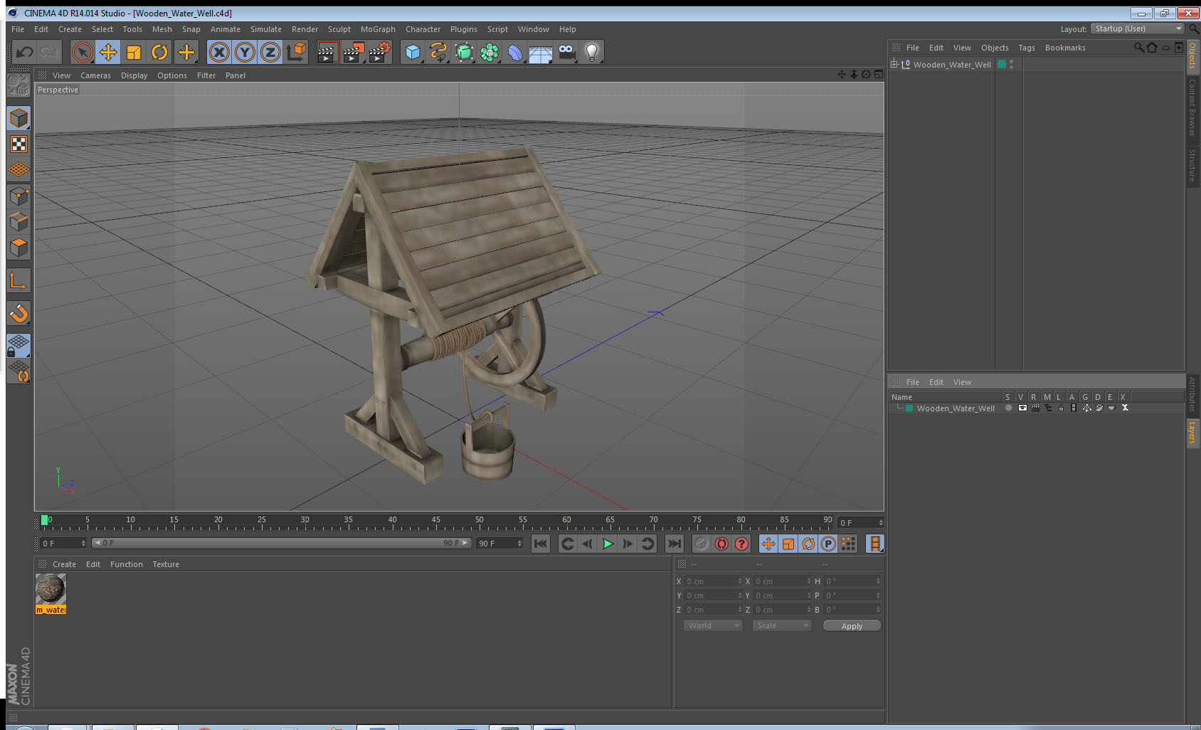 Wooden Water Well 3D