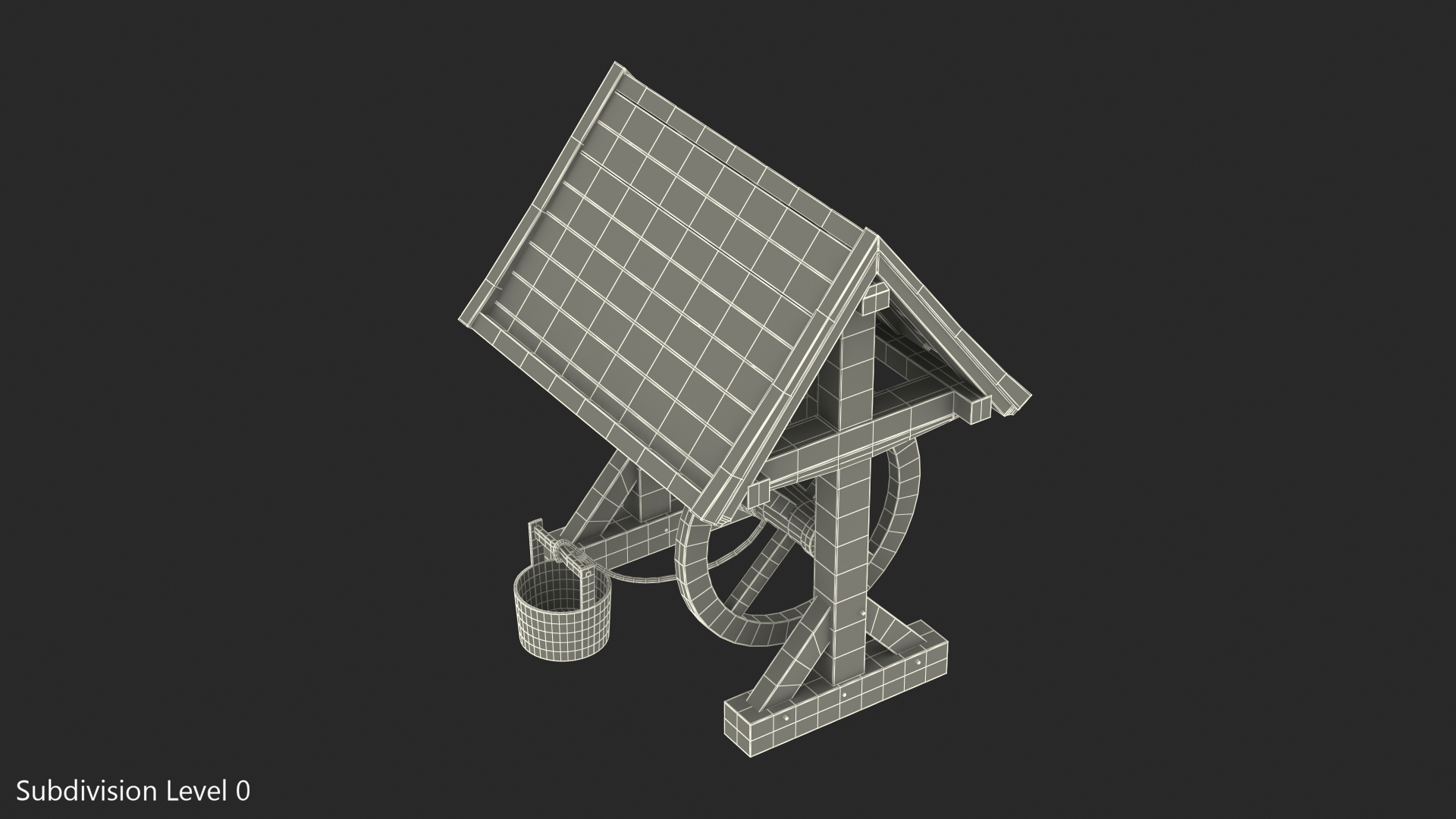 Wooden Water Well 3D