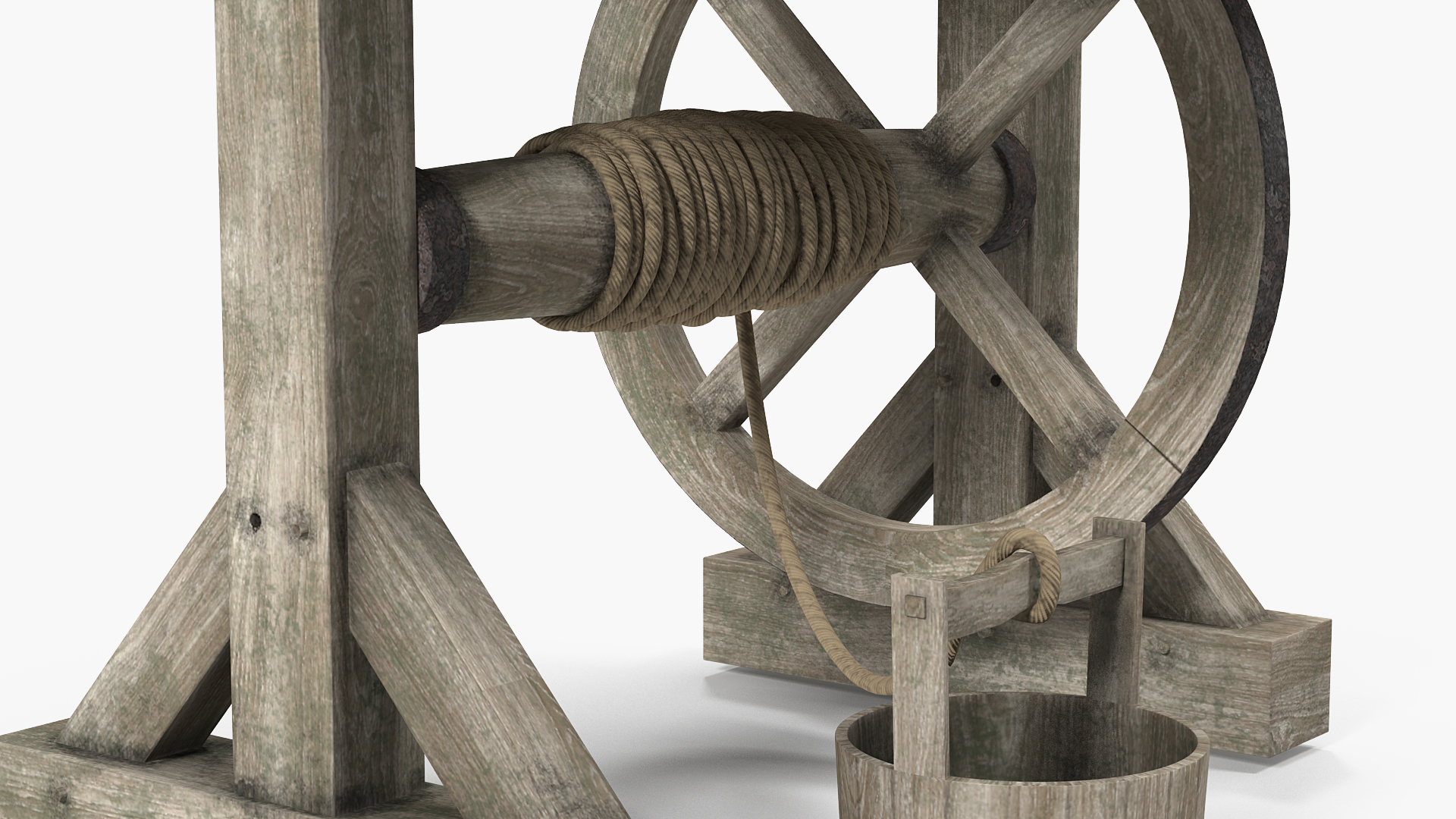 Wooden Water Well 3D