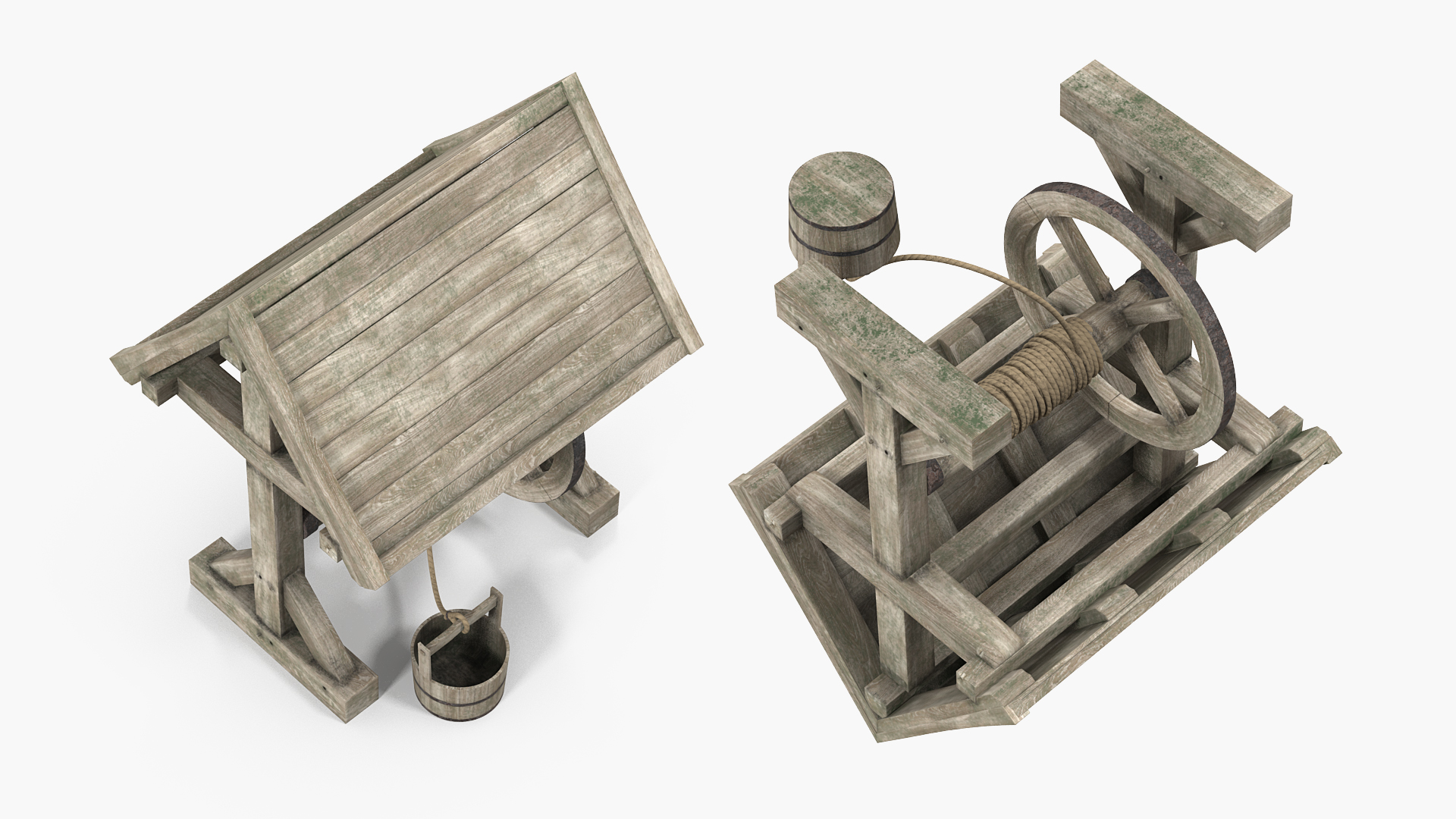 Wooden Water Well 3D