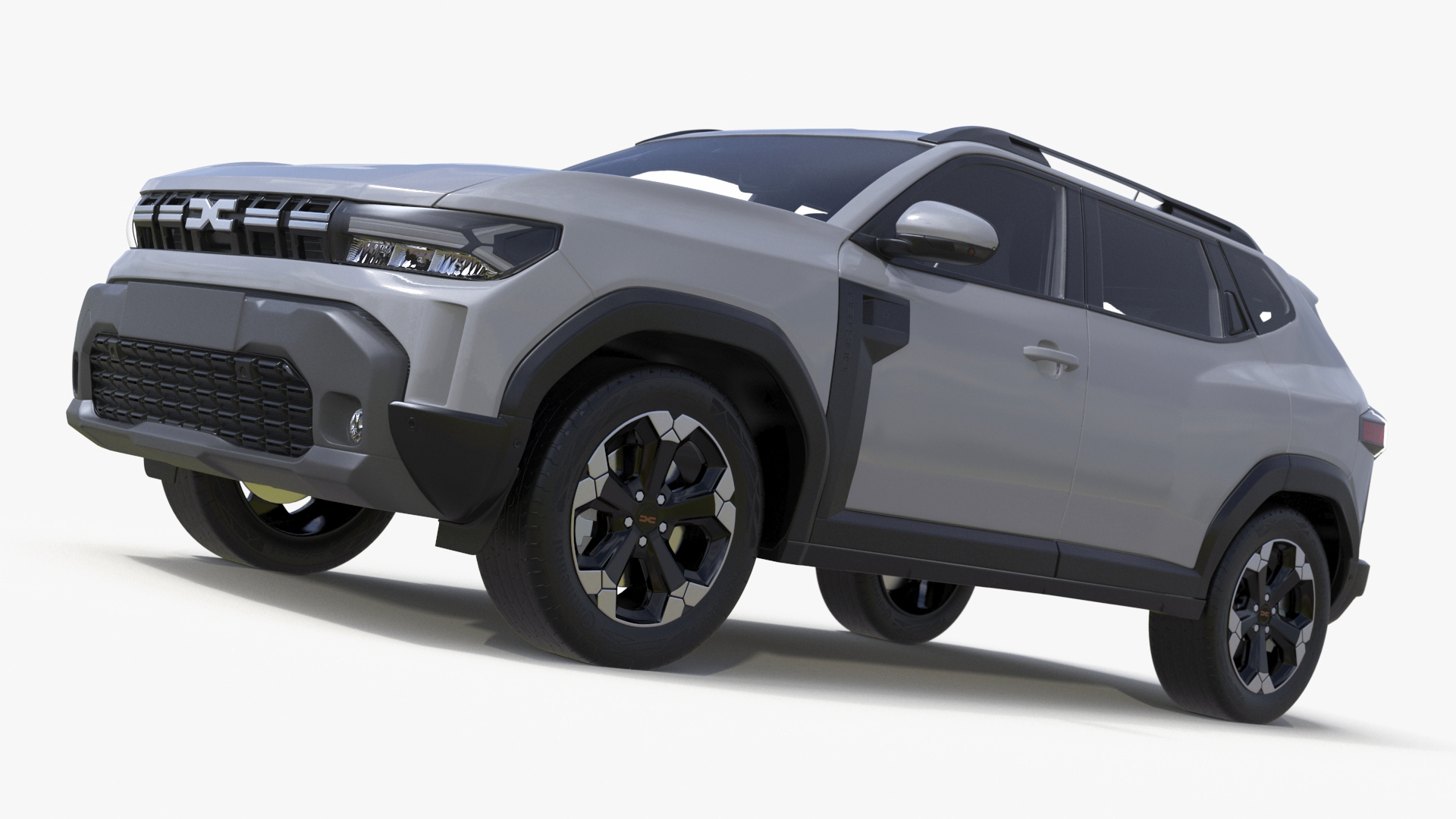 Dacia Duster 2024 Crossover Simplified White 3D model