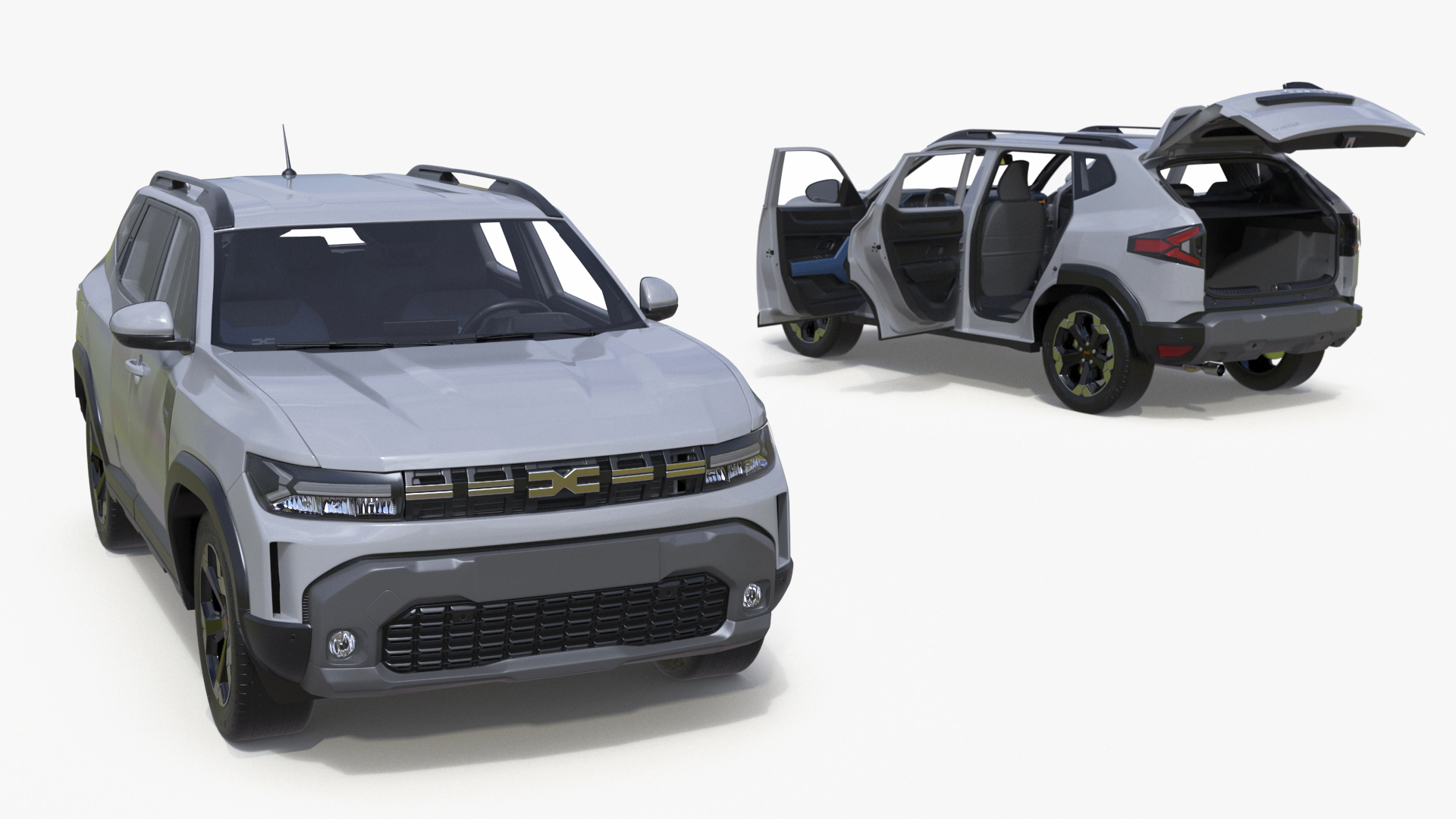 Dacia Duster 2024 Crossover Simplified White 3D model