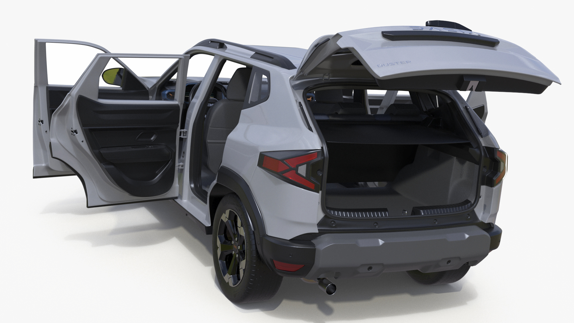 Dacia Duster 2024 Crossover Simplified White 3D model