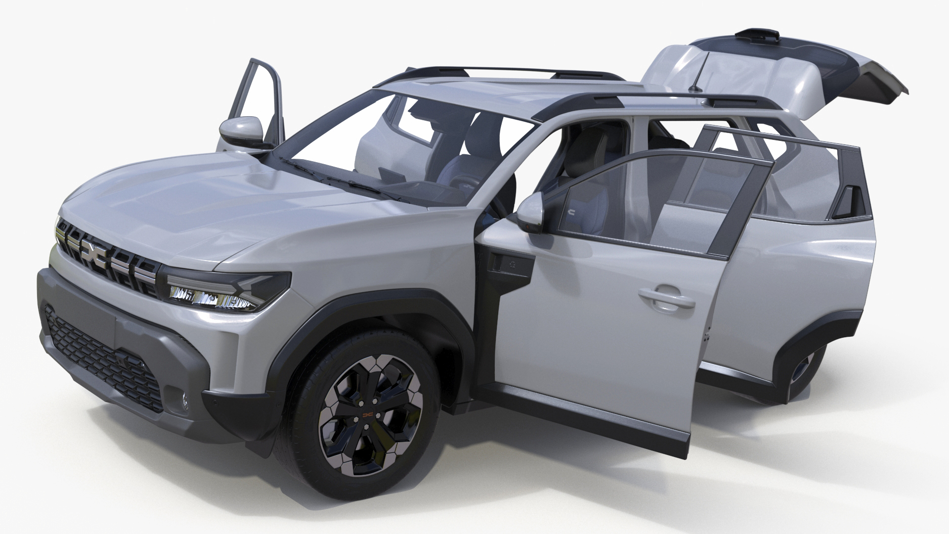 Dacia Duster 2024 Crossover Simplified White 3D model