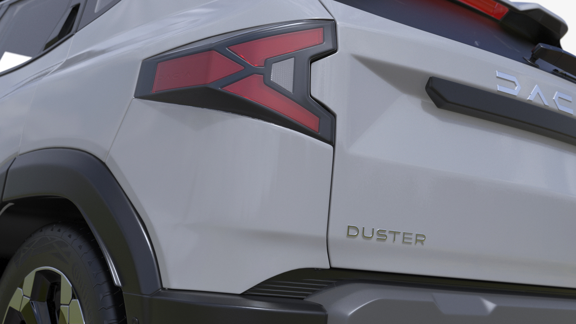 Dacia Duster 2024 Crossover Simplified White 3D model