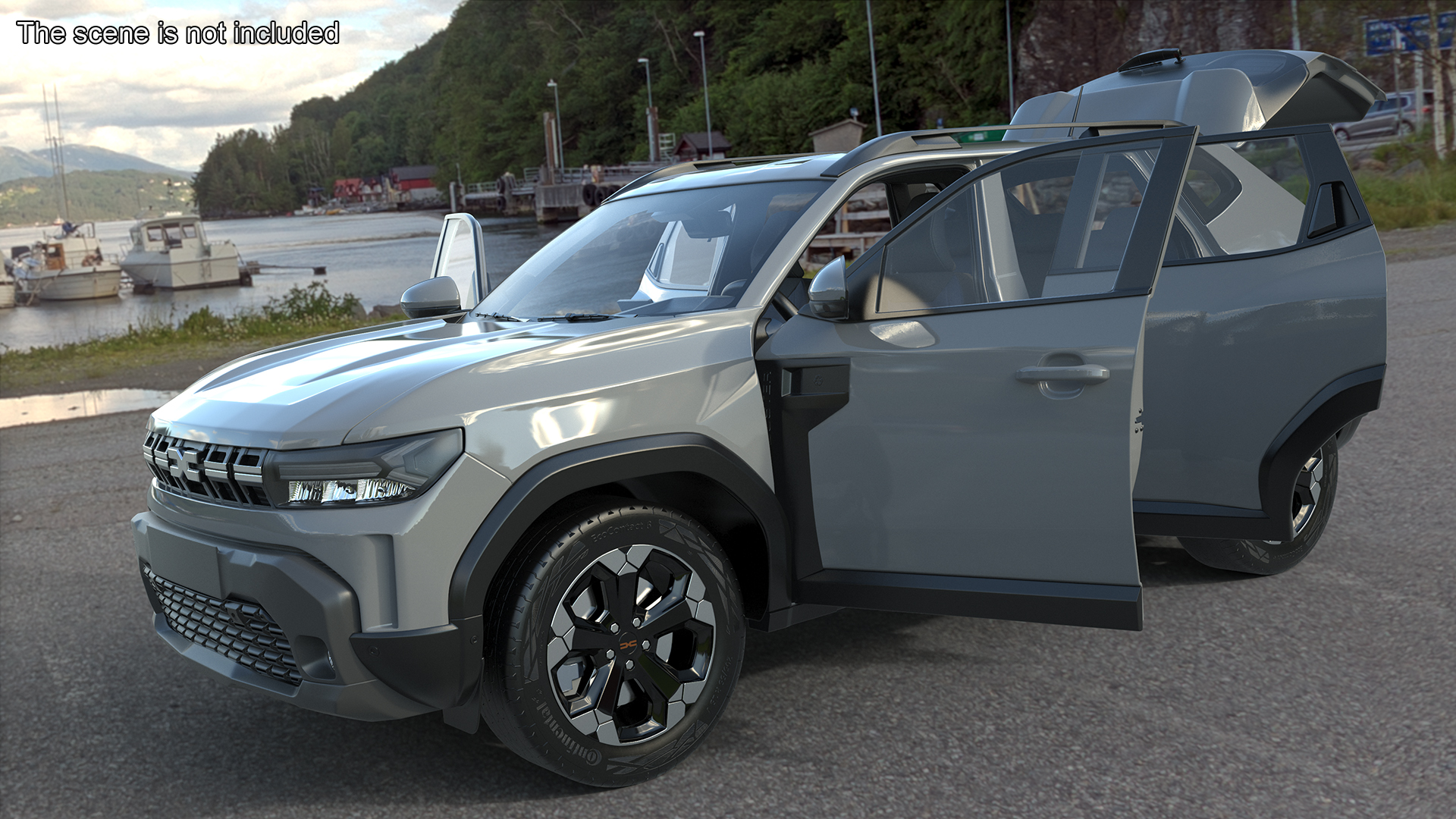 Dacia Duster 2024 Crossover Simplified White 3D model