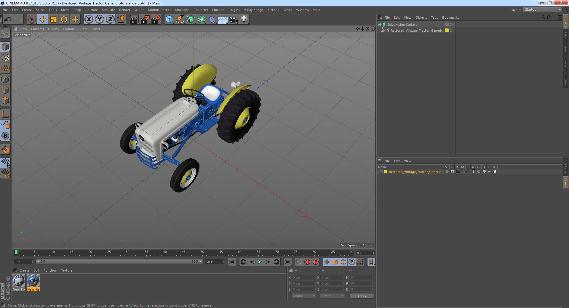 Restored Vintage Tractor Generic 3D