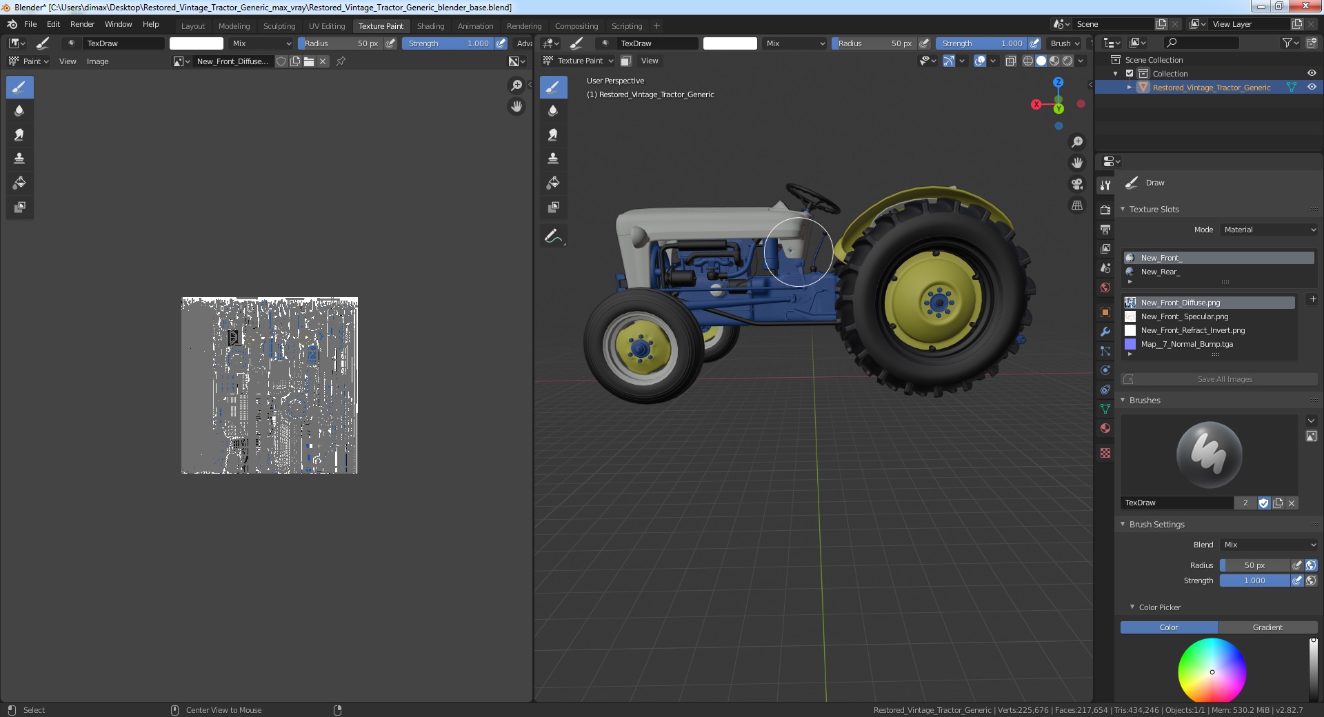 Restored Vintage Tractor Generic 3D