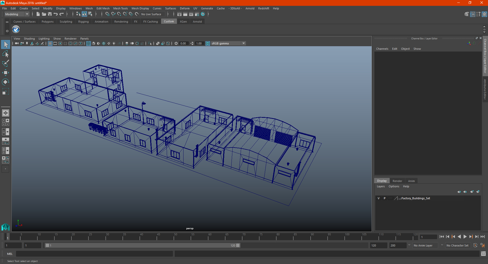 3D Factory Buildings Set