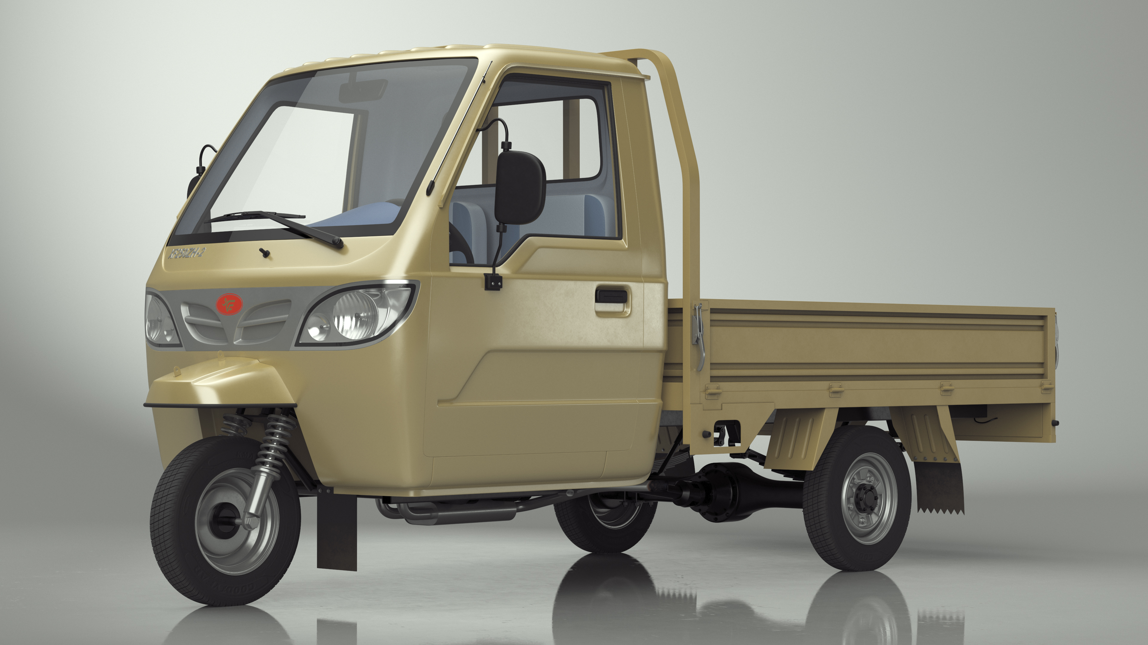 3D model Three Wheel Cargo Tuk-Tuk with Open Body