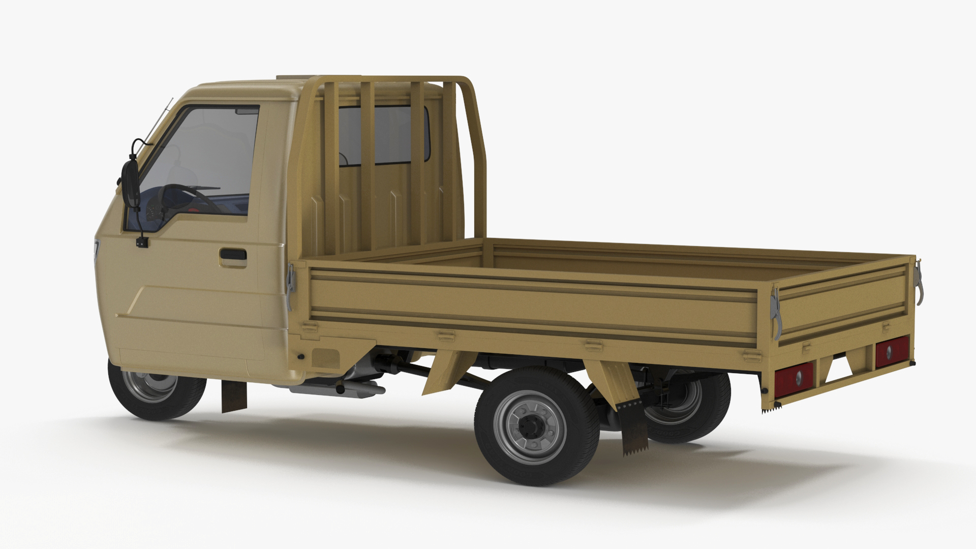 3D model Three Wheel Cargo Tuk-Tuk with Open Body