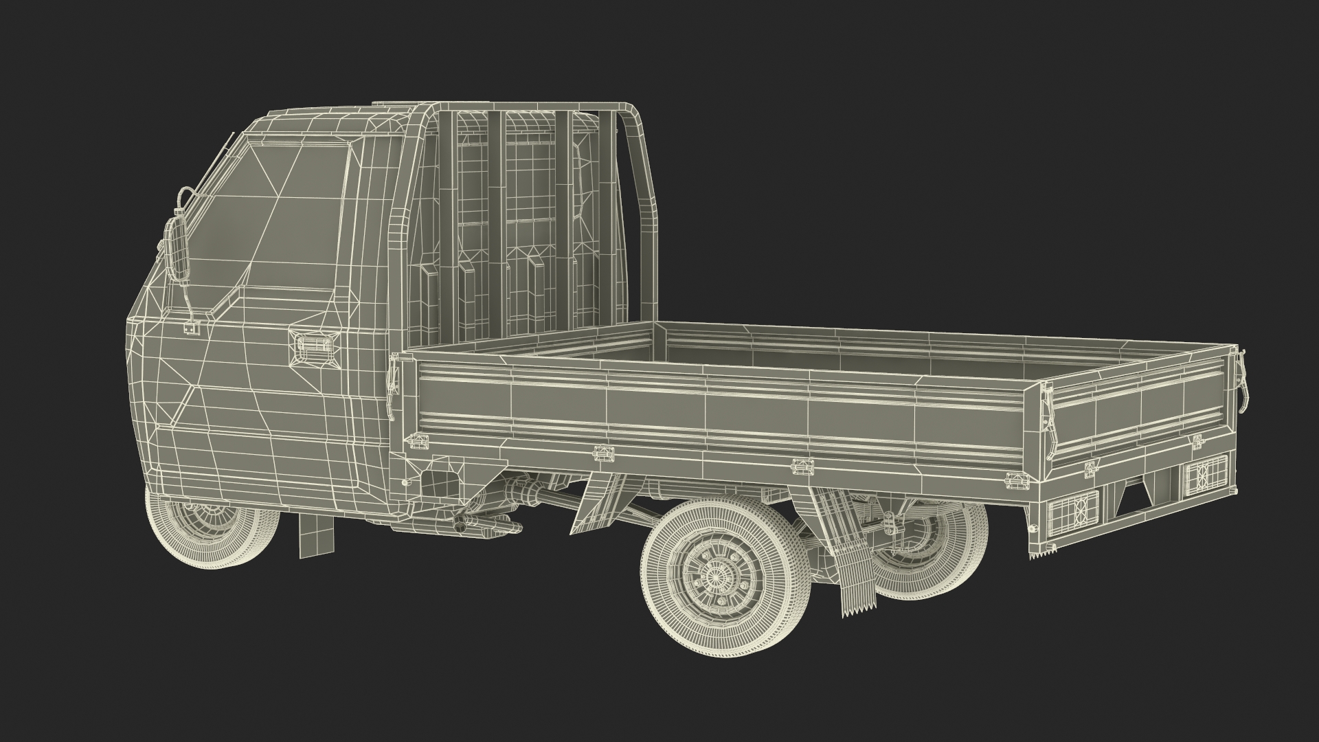 3D model Three Wheel Cargo Tuk-Tuk with Open Body