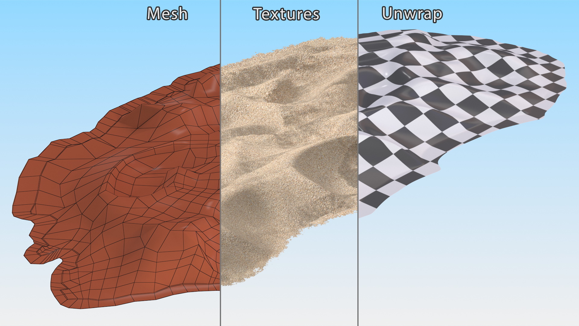 Heap of Dry Beach Sand 3D