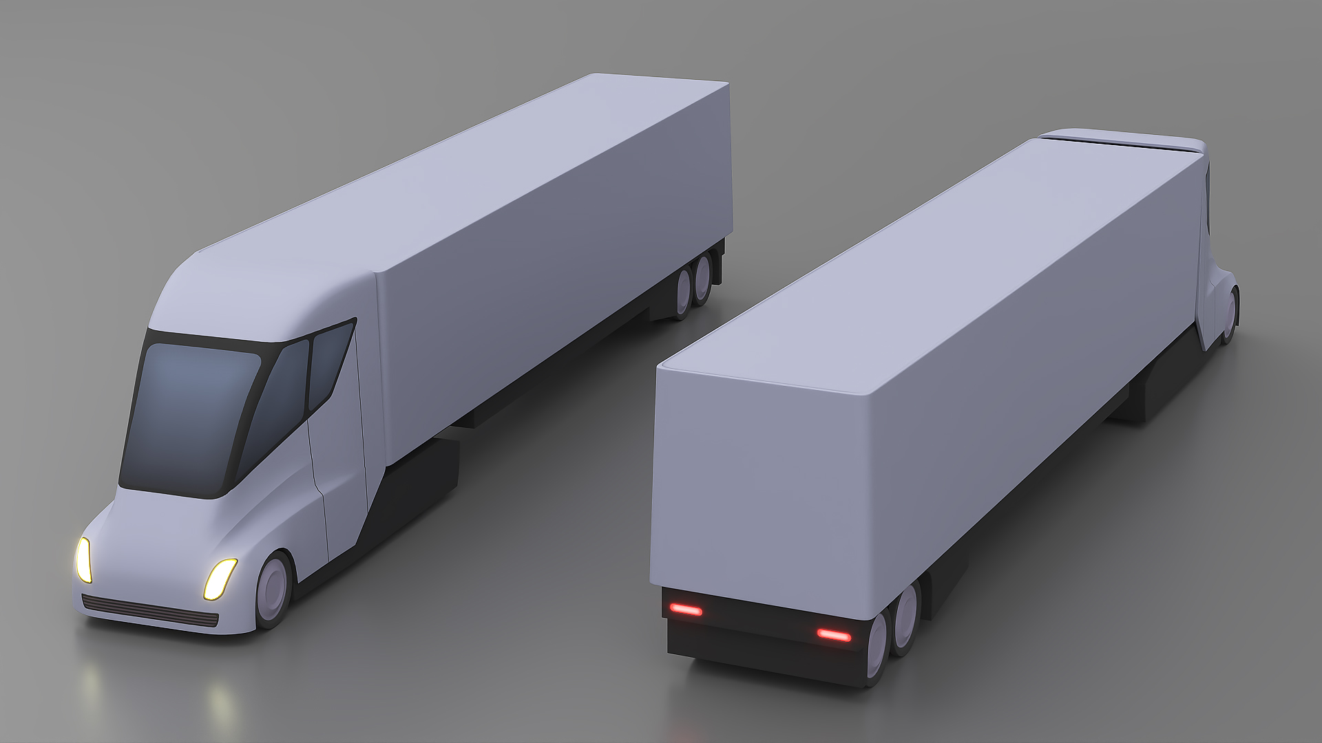 Playful Tesla Semi Truck 3D model