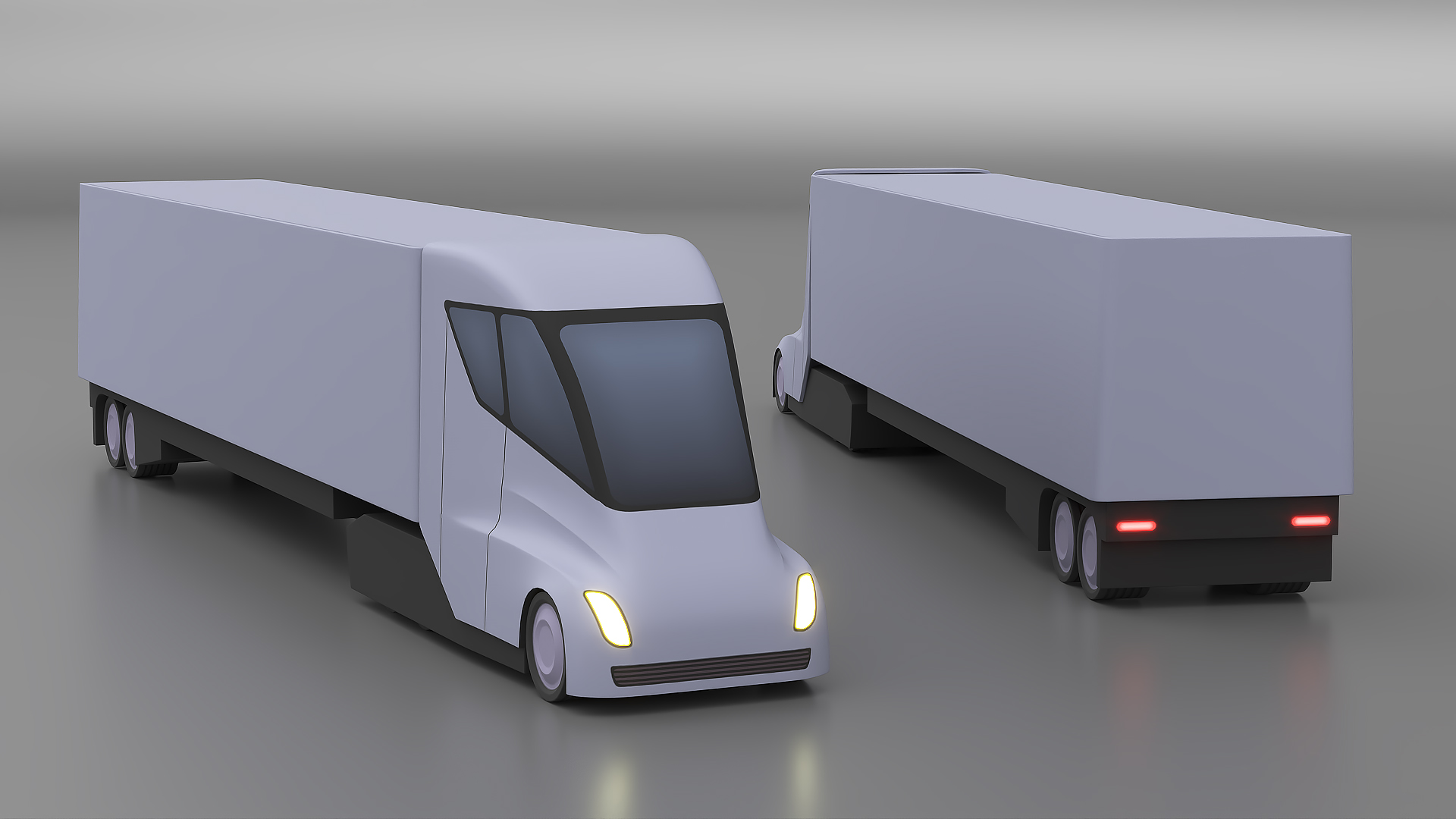 Playful Tesla Semi Truck 3D model