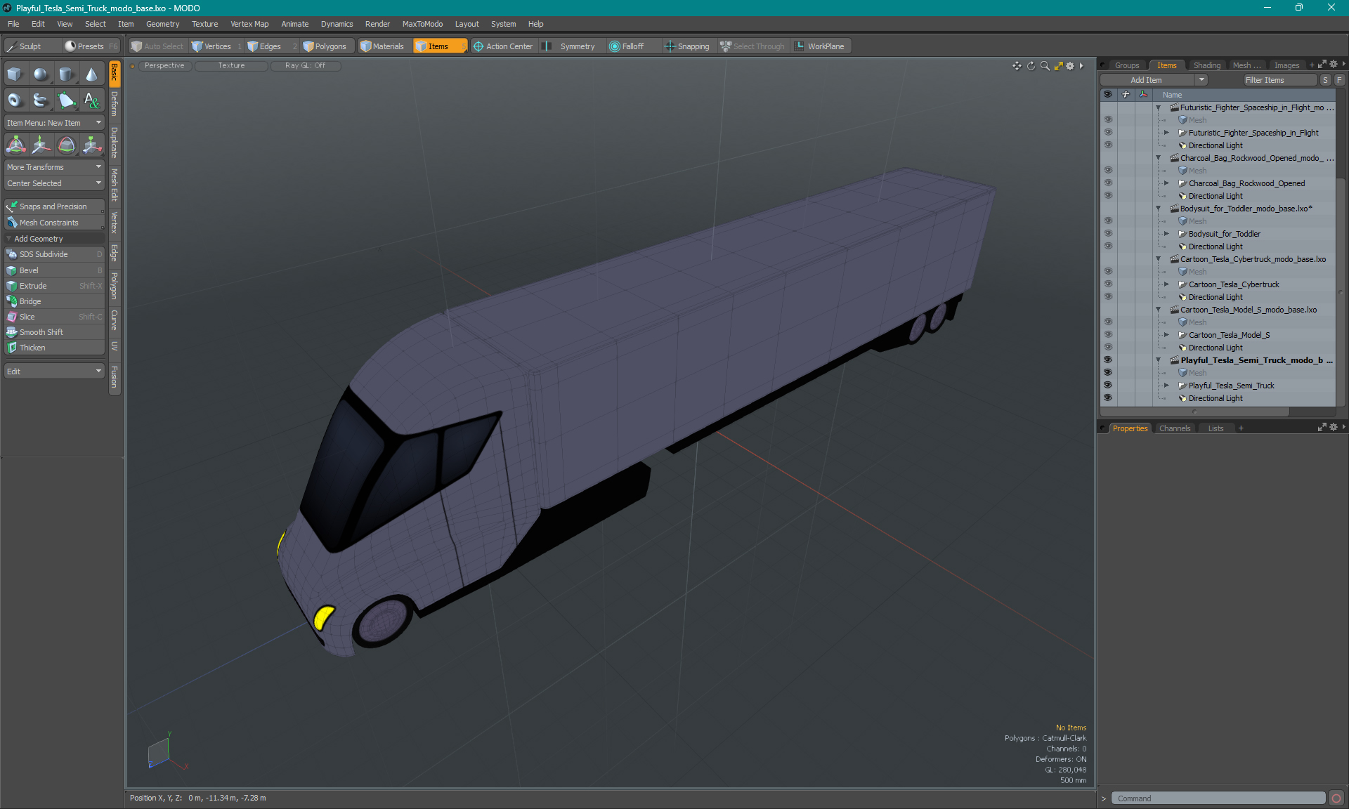 Playful Tesla Semi Truck 3D model