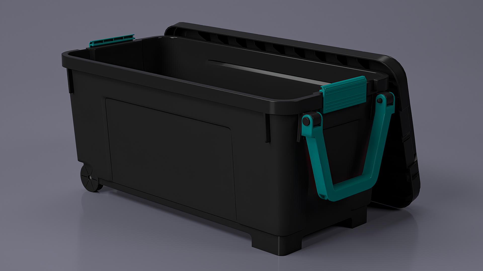 3D Plastic Storage Container Open Green
