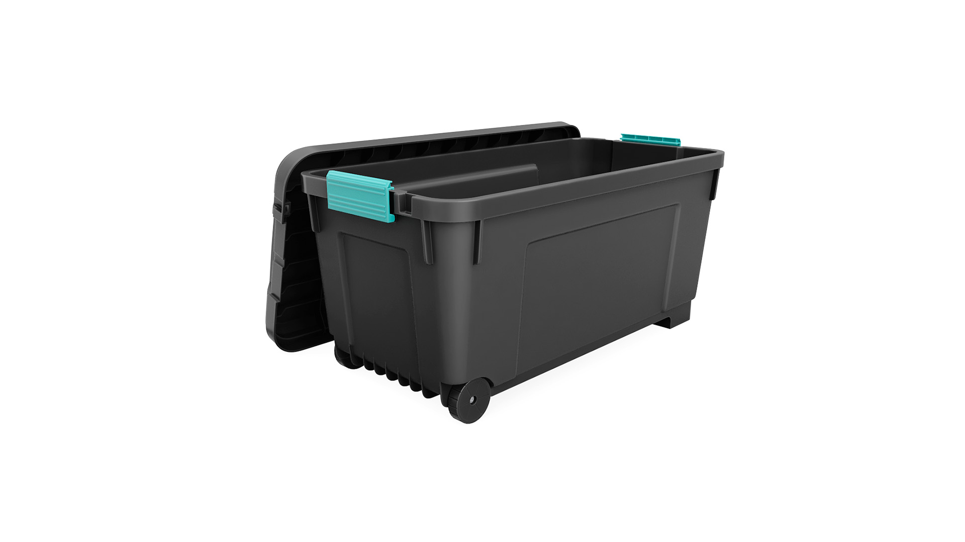 3D Plastic Storage Container Open Green