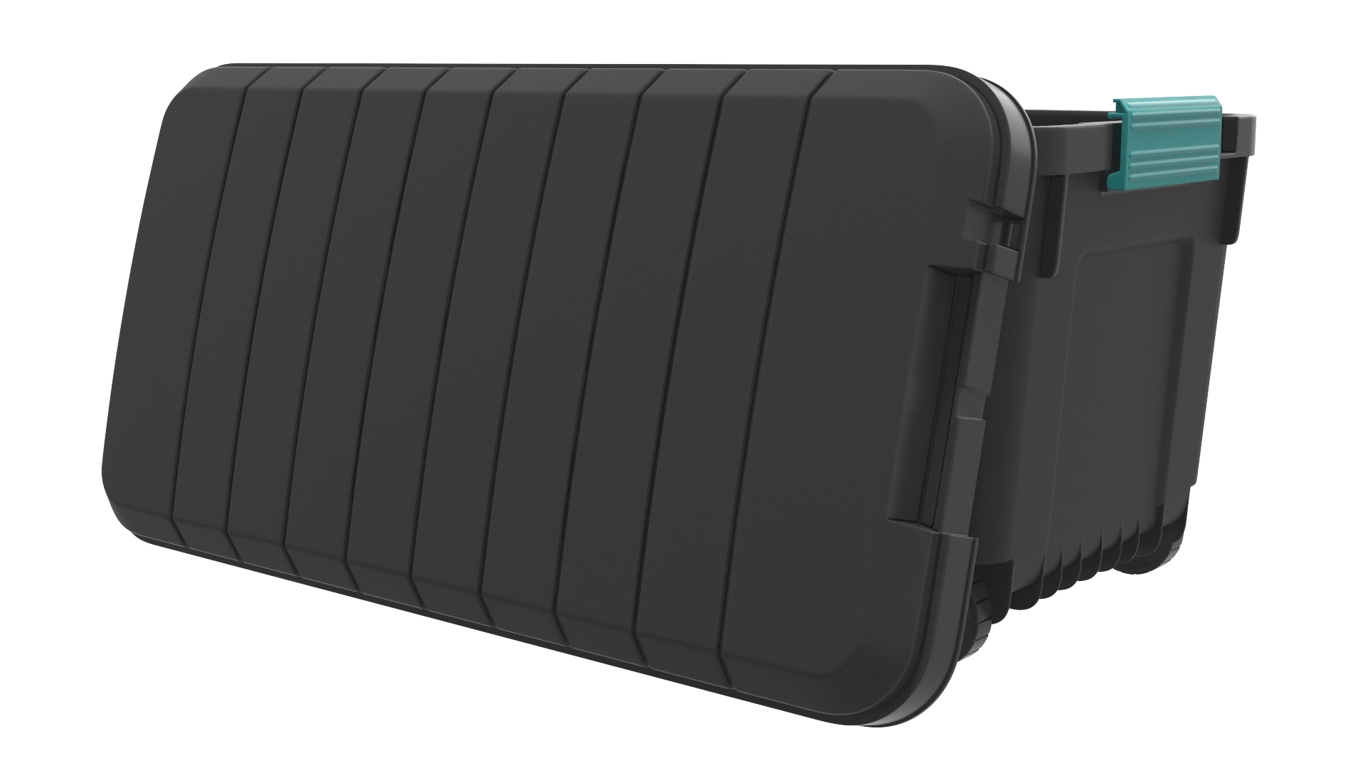3D Plastic Storage Container Open Green
