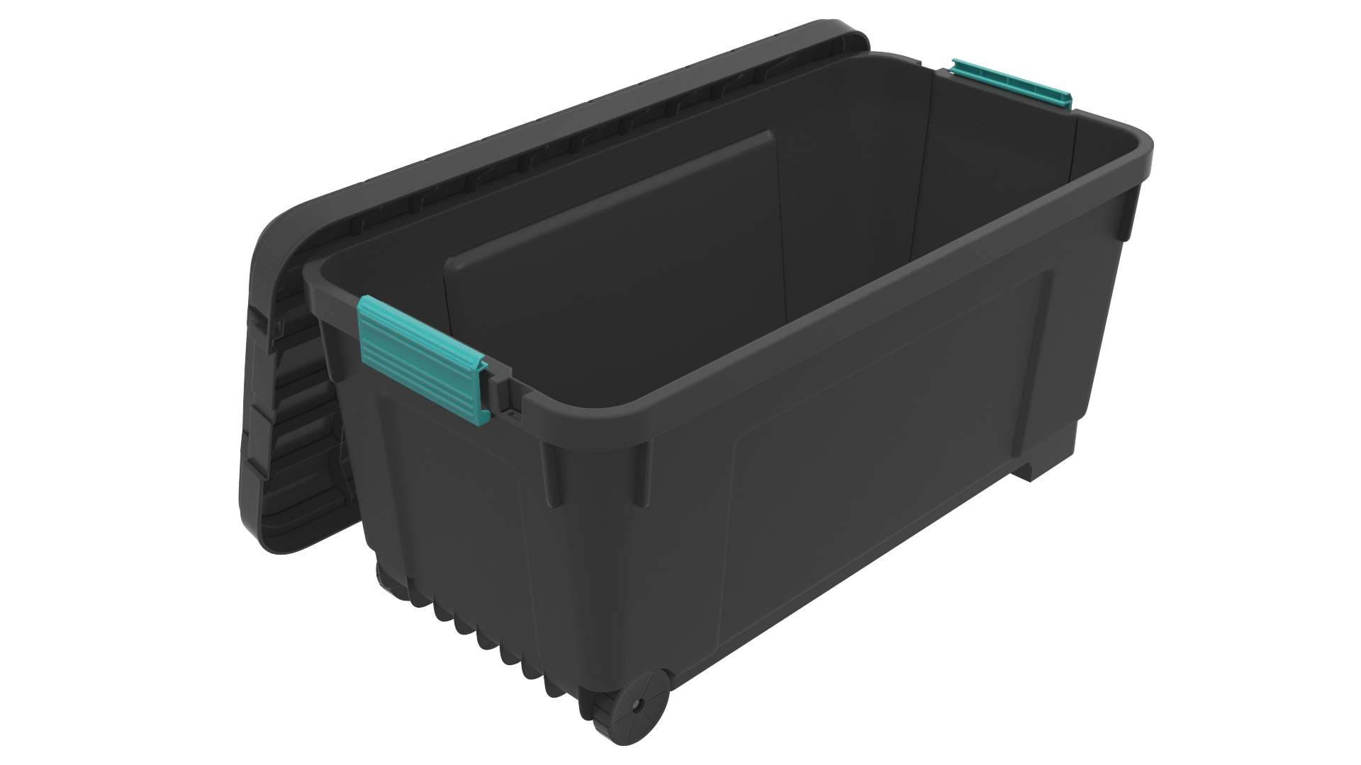 3D Plastic Storage Container Open Green