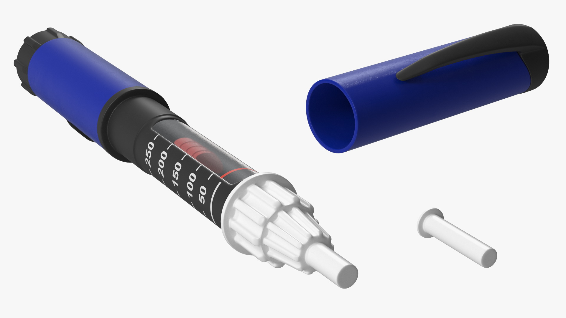 3D Smart Insulin Pen 250ml Blue model