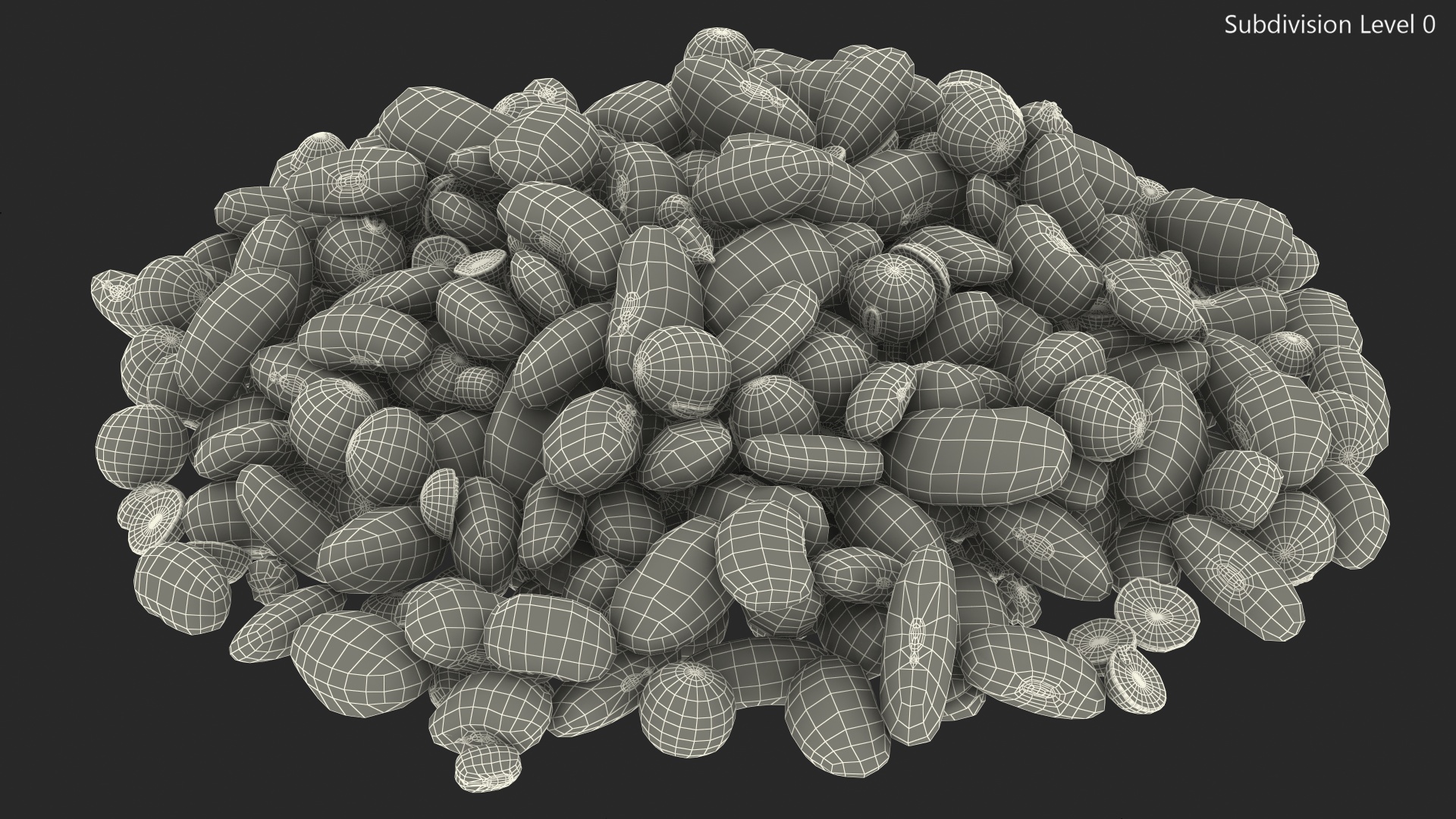 3D Pile of Mixed Legume Beans