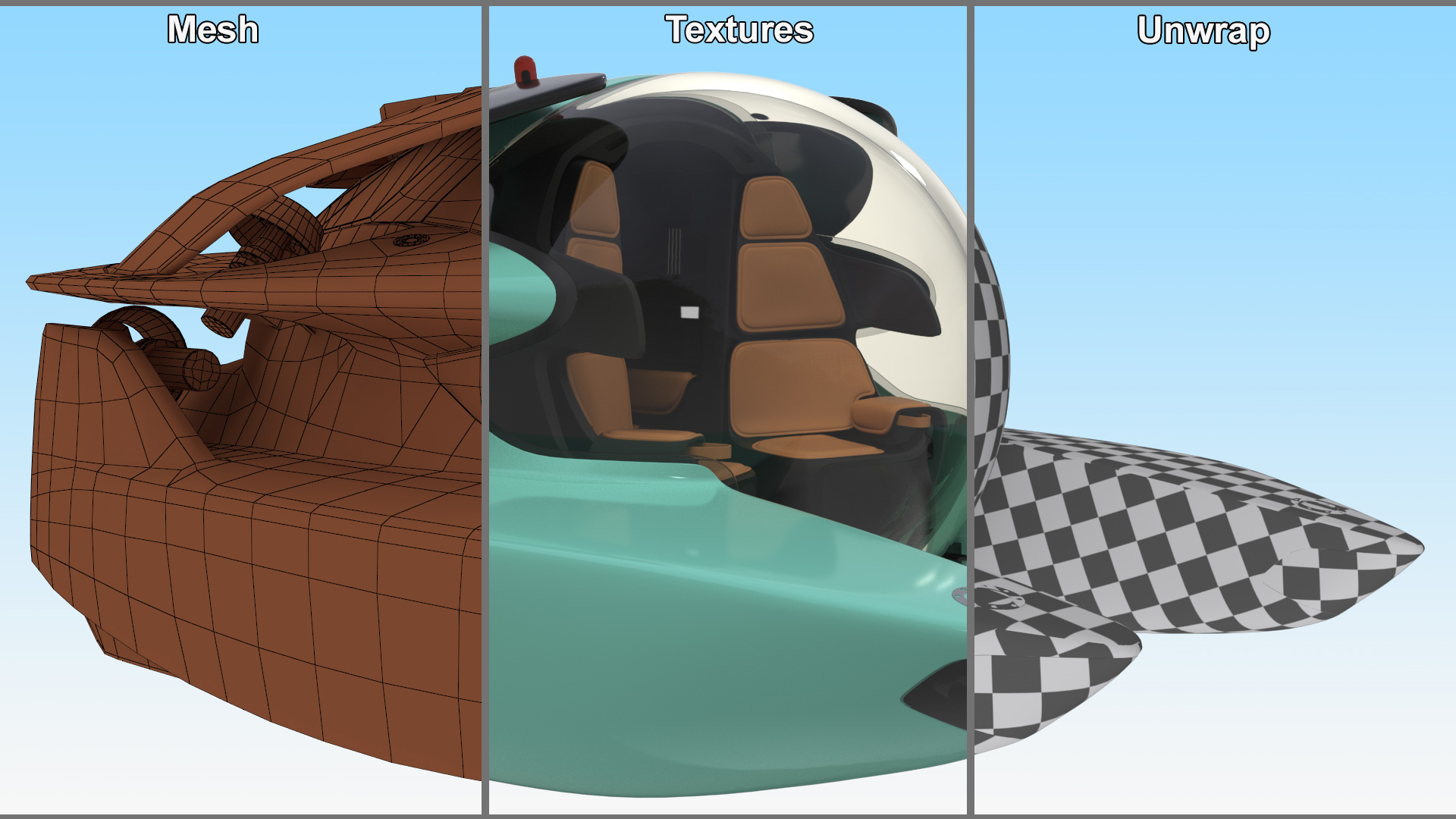 3D Luxurious Personal Submarine model