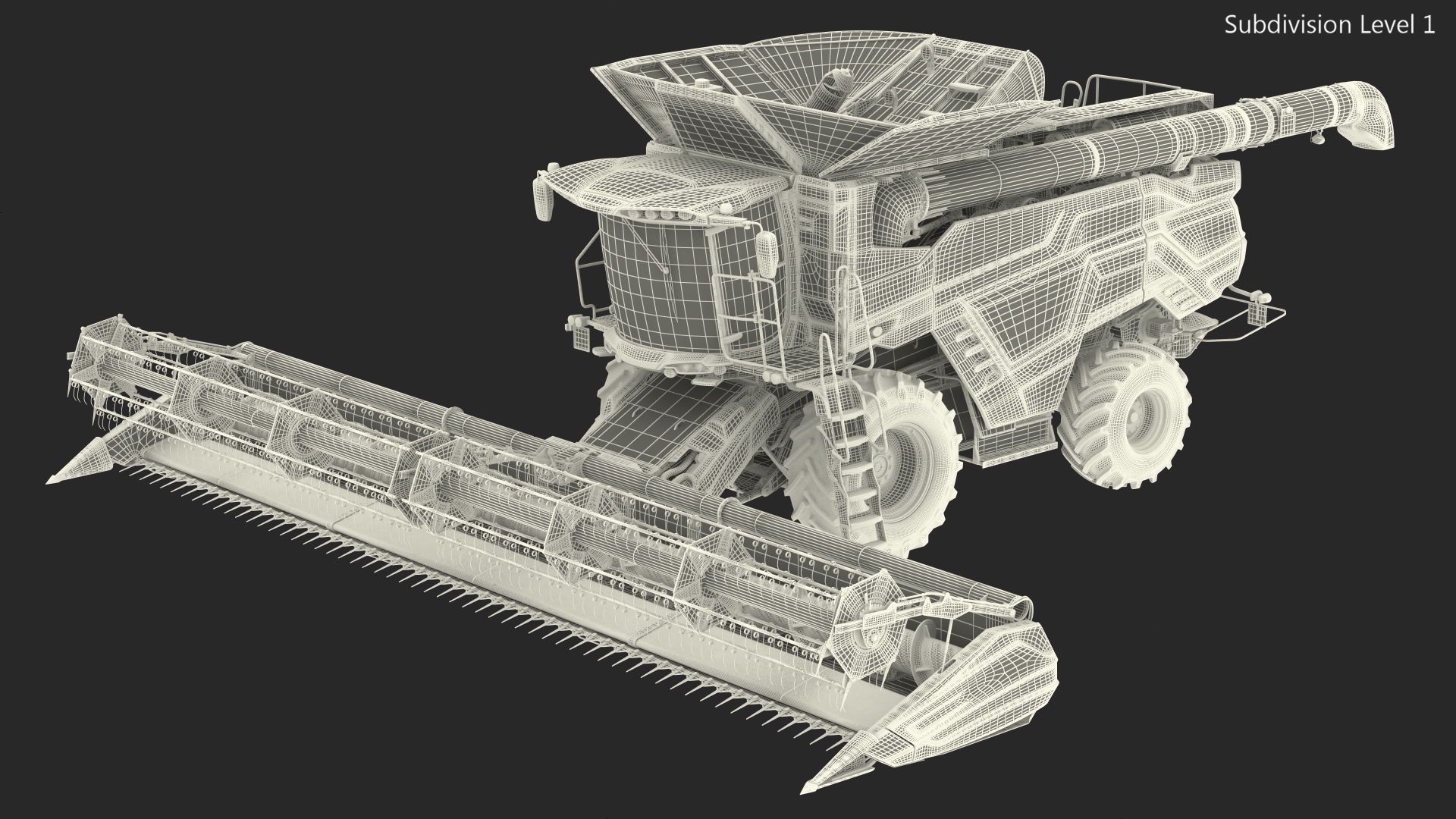 3D Harvester Massey Ferguson Ideal Rigged model