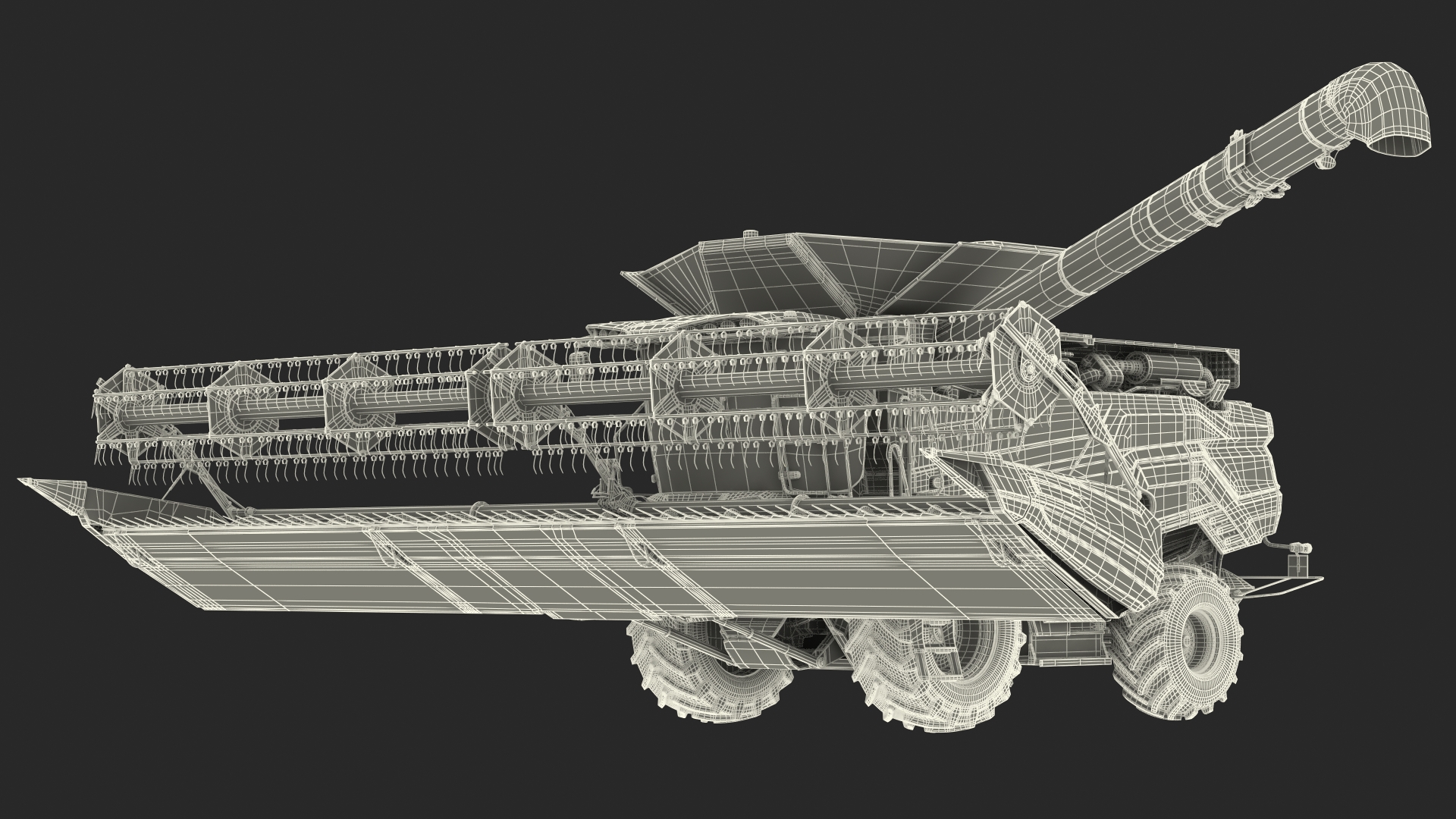 3D Harvester Massey Ferguson Ideal Rigged model