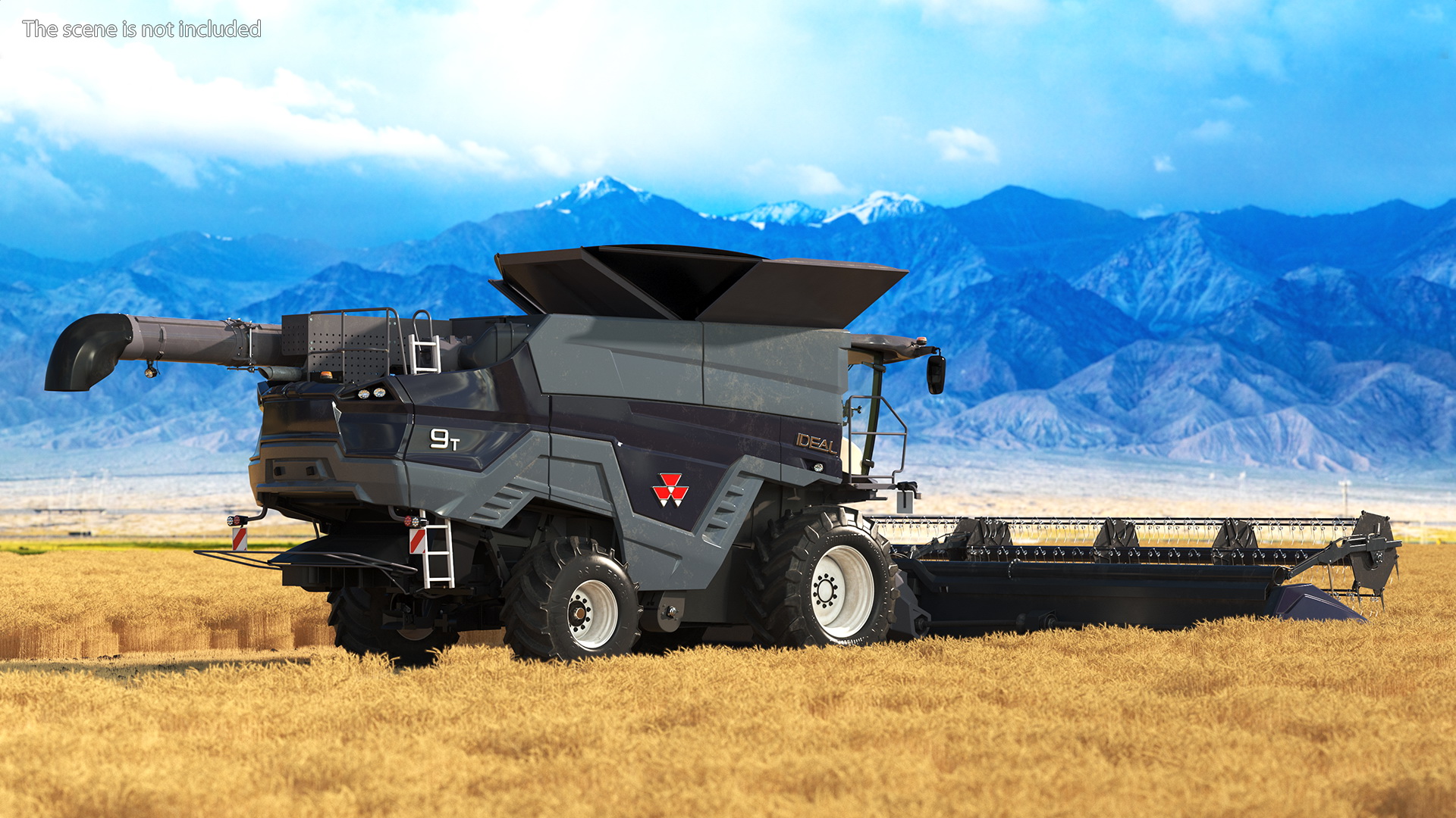 3D Harvester Massey Ferguson Ideal Rigged model