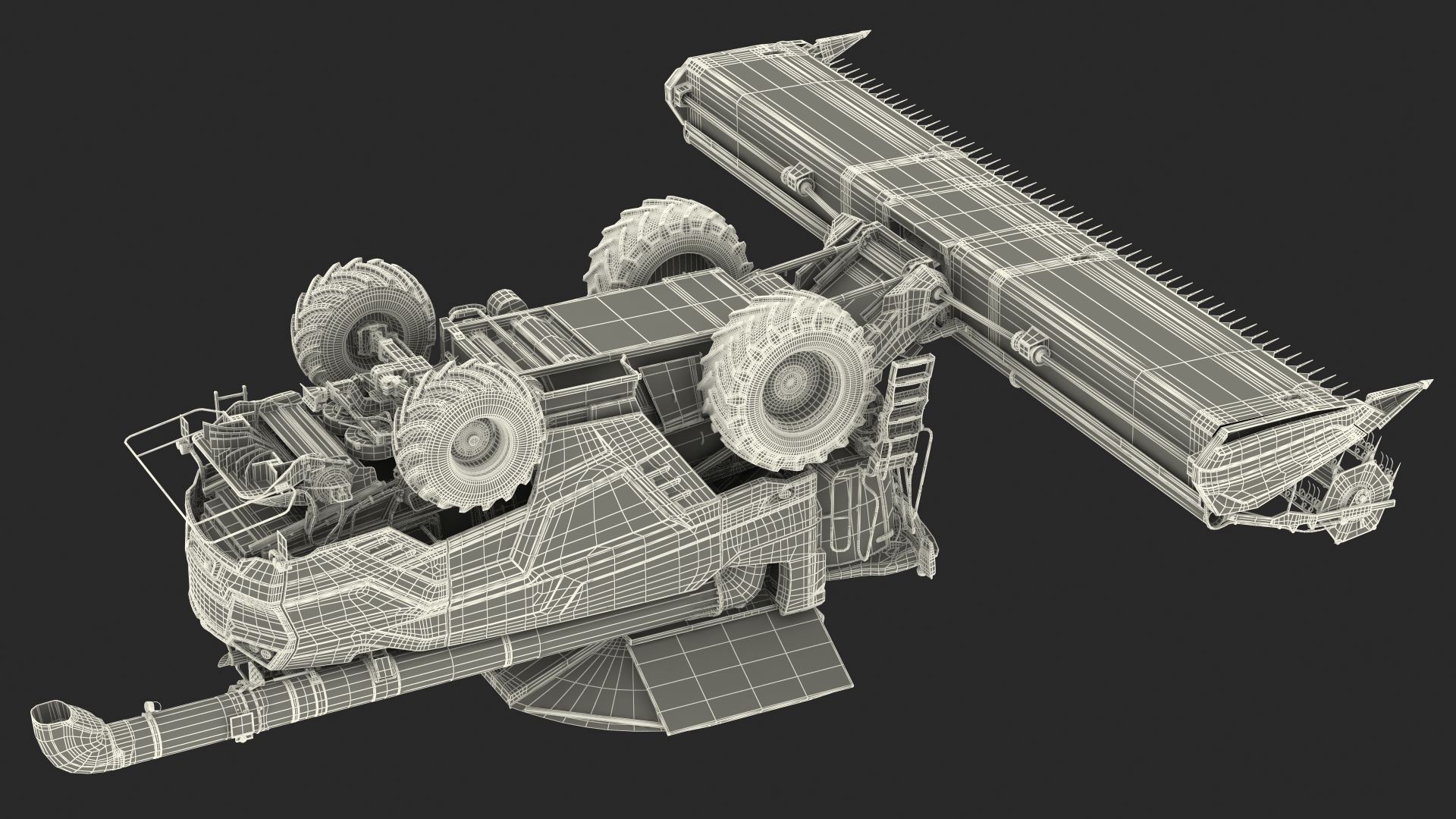 3D Harvester Massey Ferguson Ideal Rigged model
