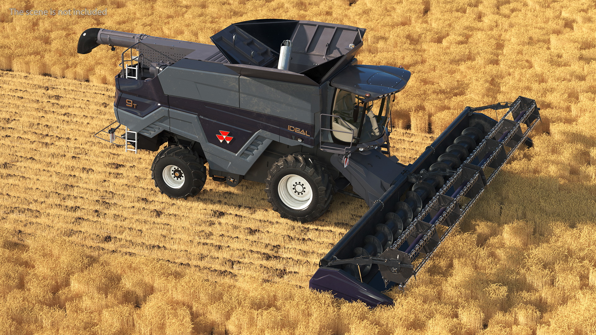 3D Harvester Massey Ferguson Ideal Rigged model