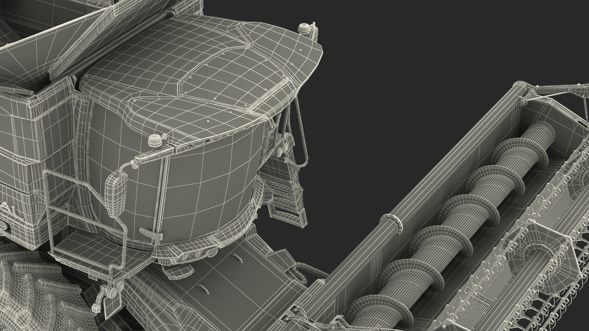 3D Harvester Massey Ferguson Ideal Rigged model