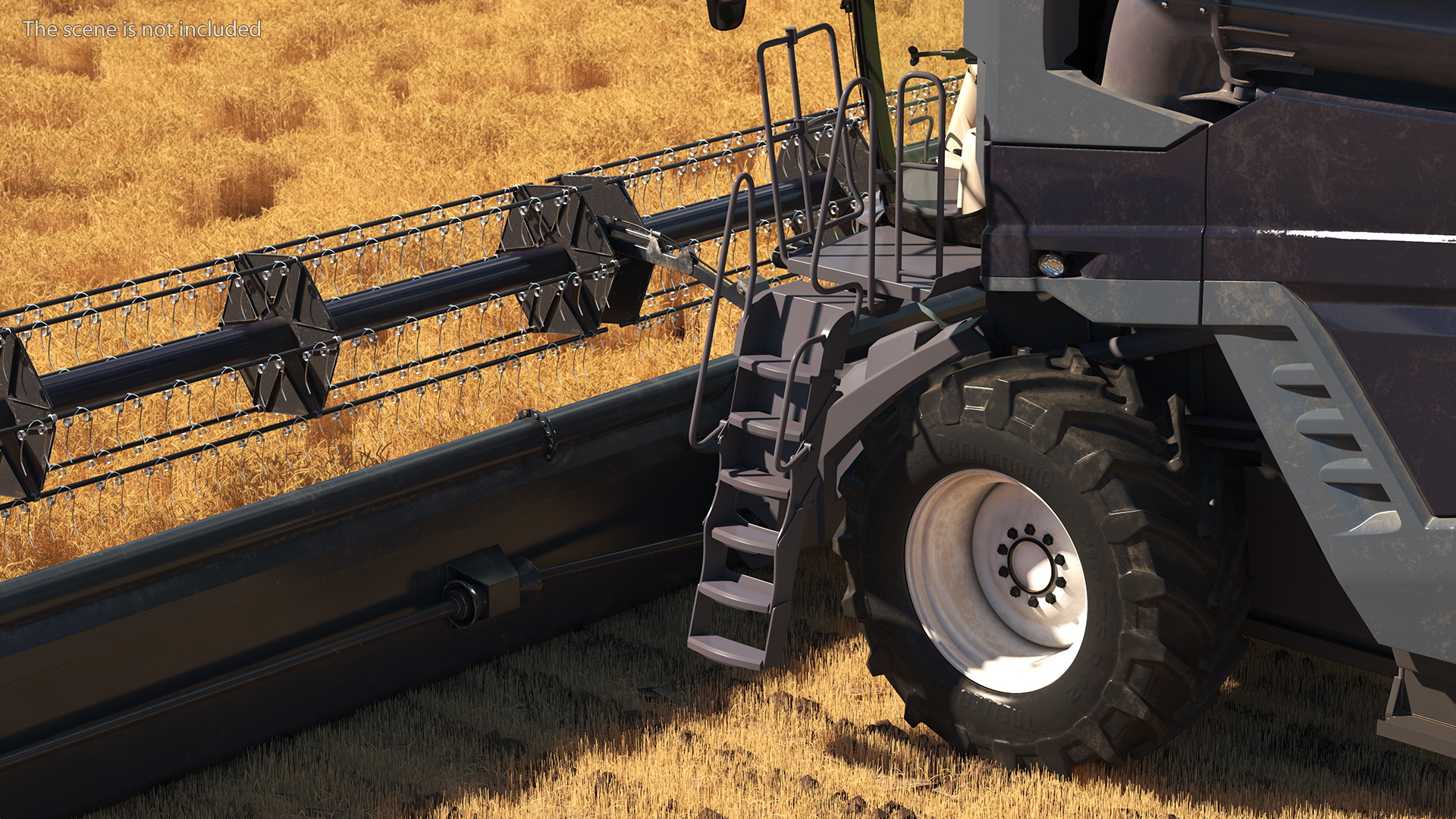 3D Harvester Massey Ferguson Ideal Rigged model
