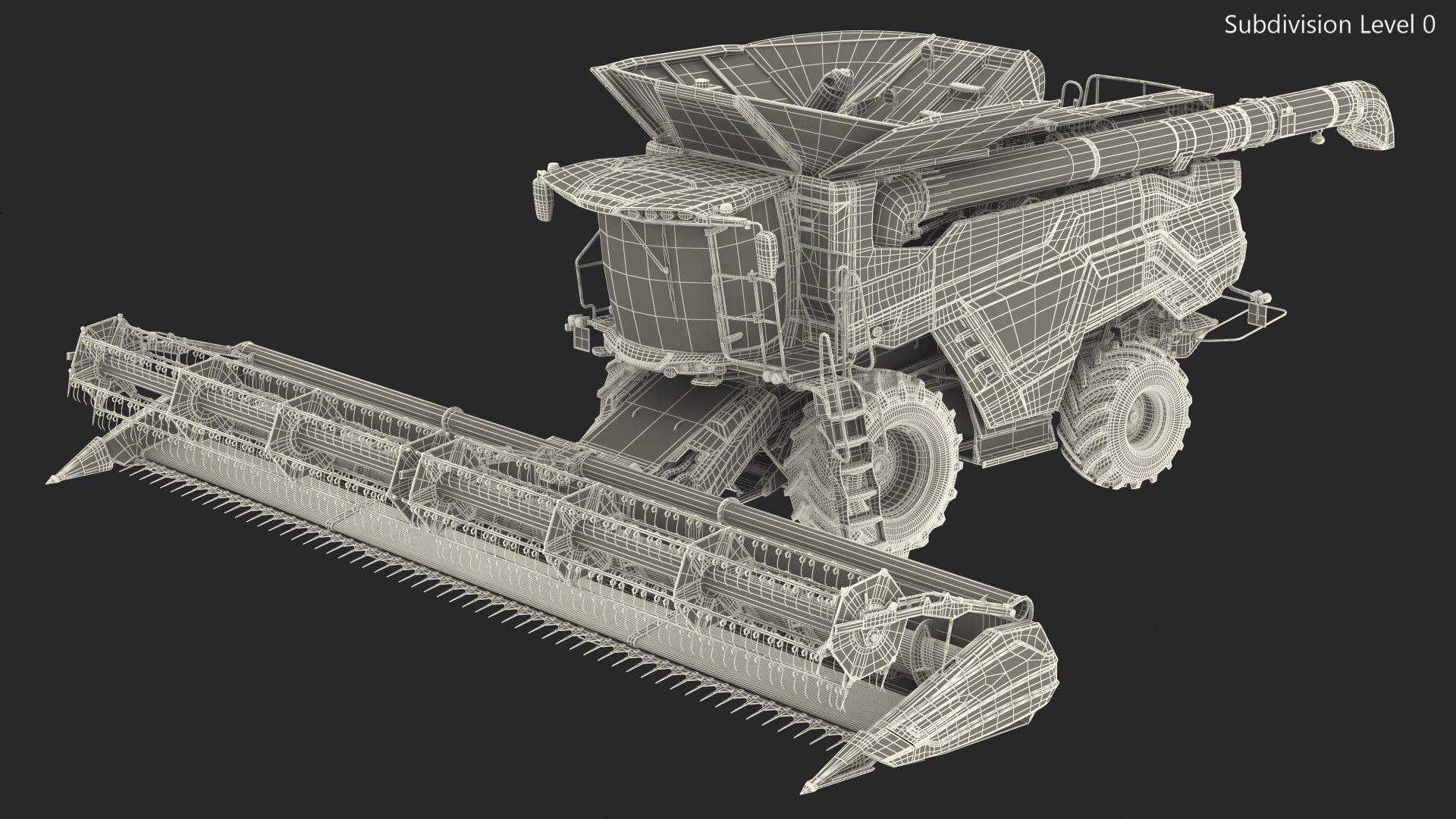 3D Harvester Massey Ferguson Ideal Rigged model
