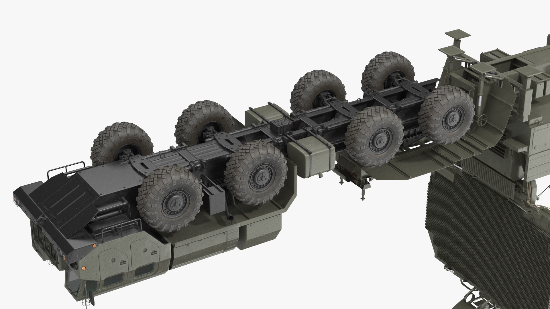 3D model MAZ 74106 with 64N6 Big Bird Radar Green