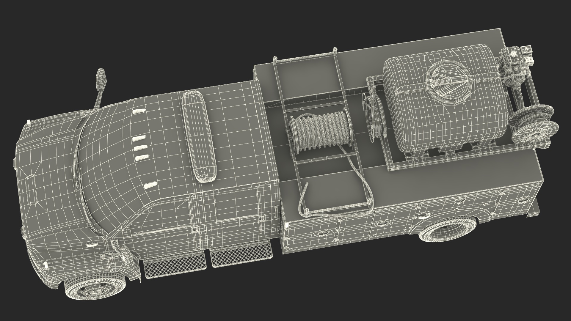 3D Fire Department Truck with Tank