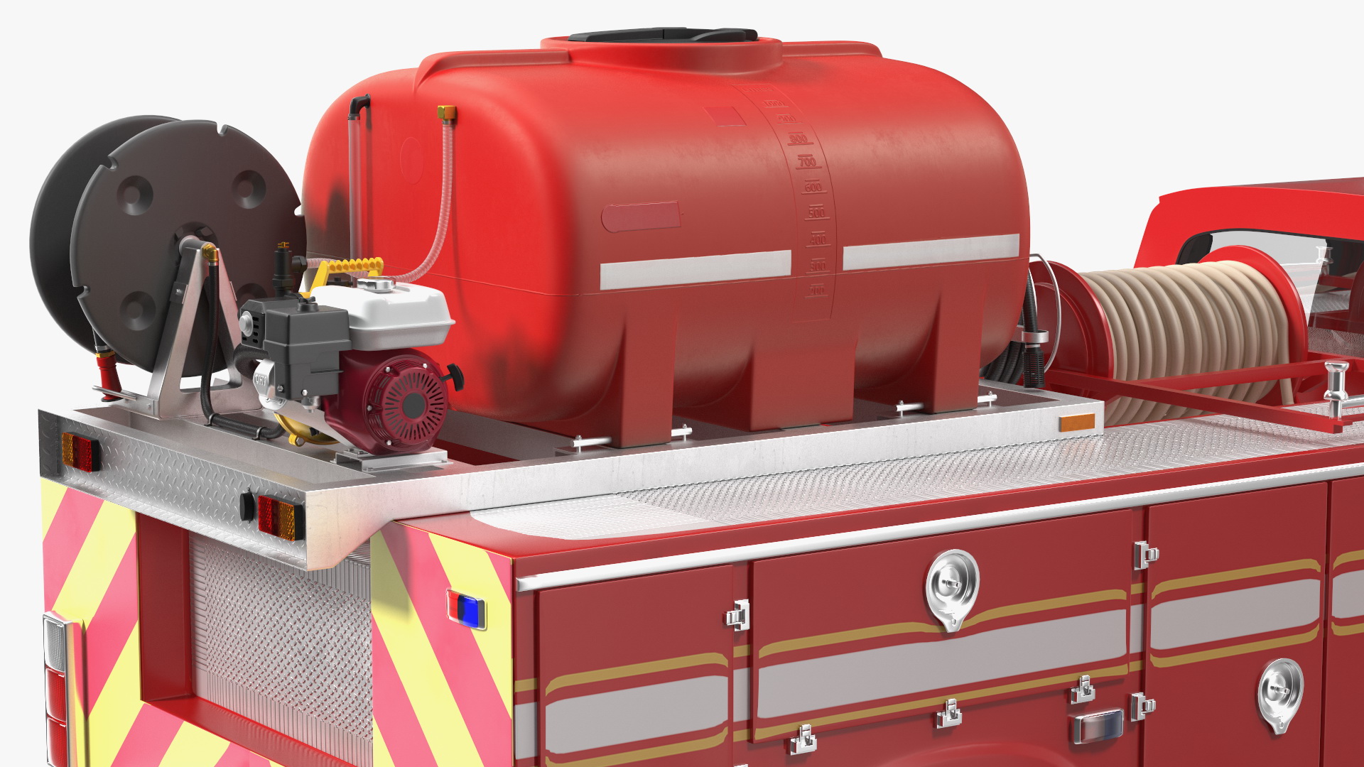 3D Fire Department Truck with Tank