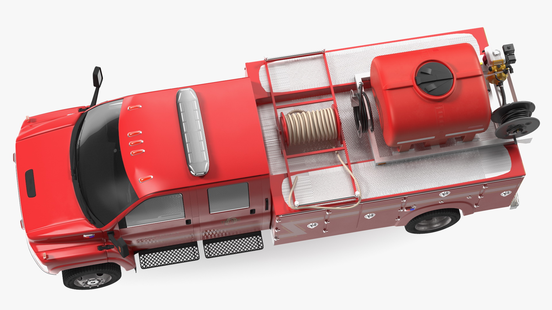 3D Fire Department Truck with Tank