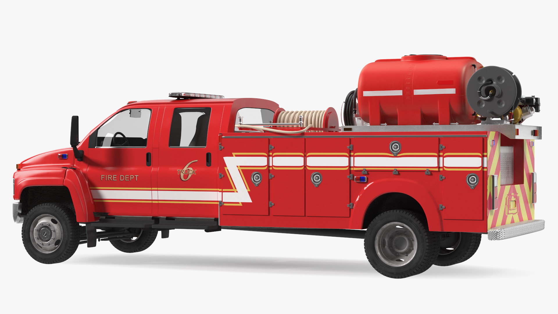 3D Fire Department Truck with Tank