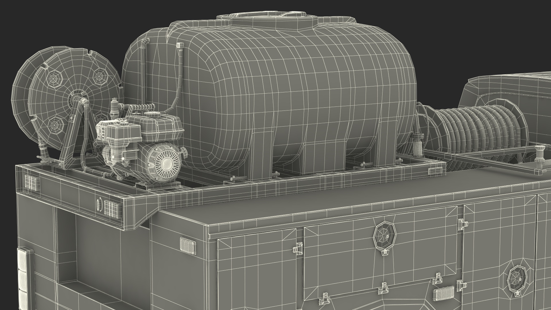 3D Fire Department Truck with Tank
