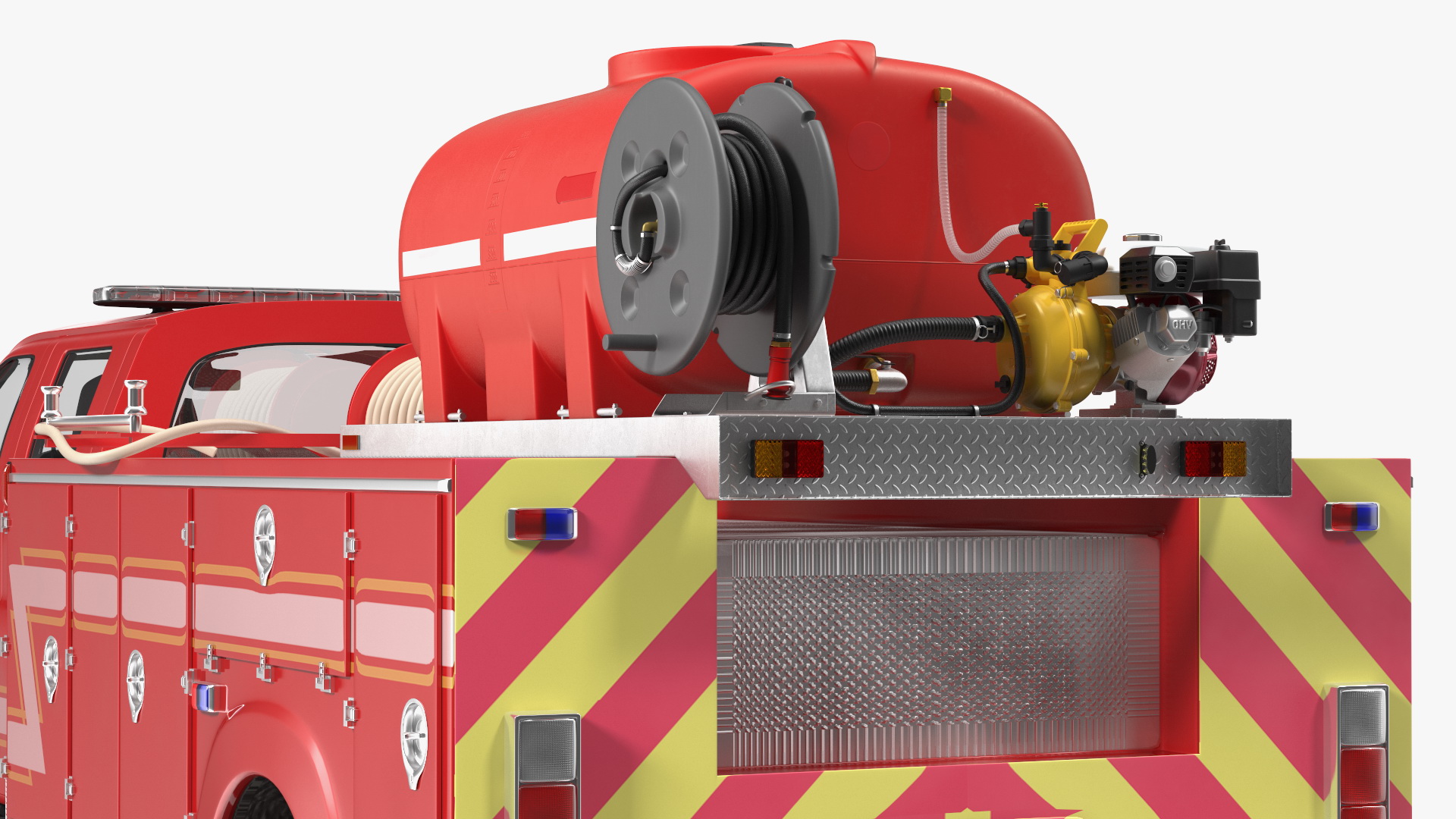 3D Fire Department Truck with Tank